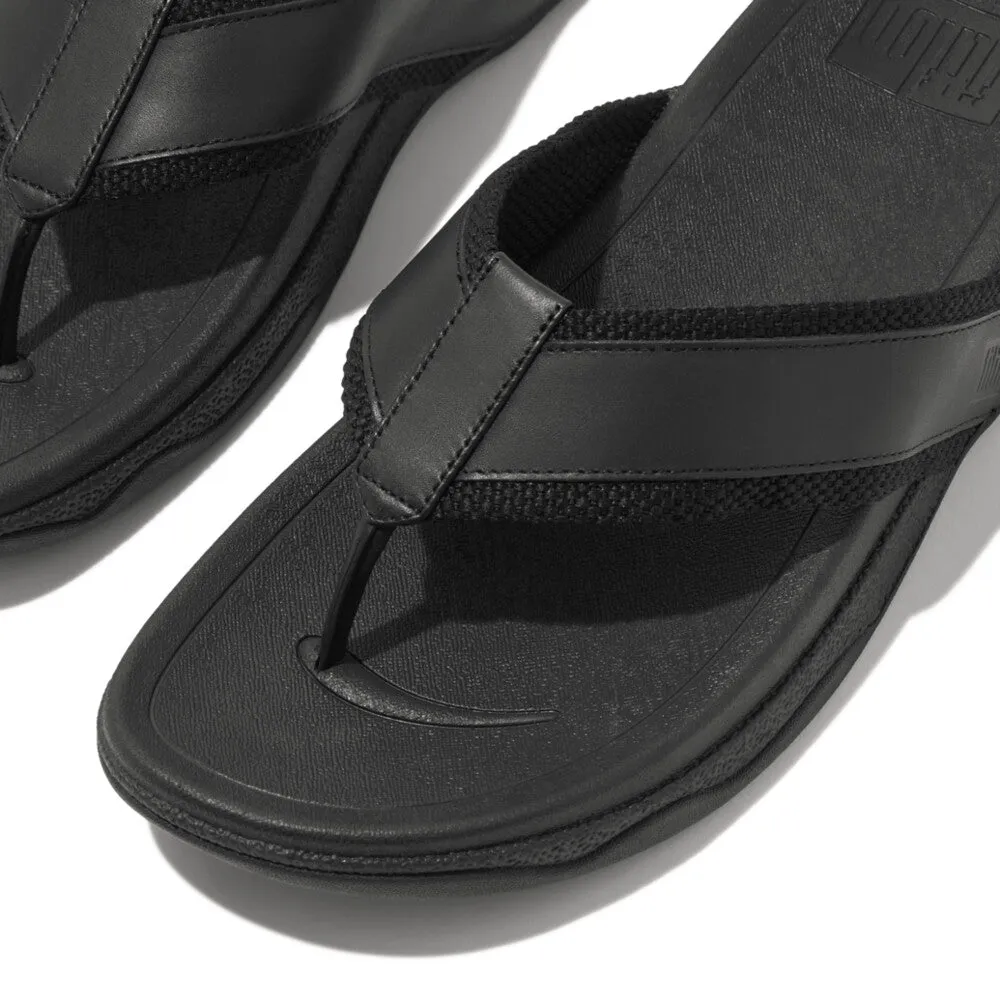 รองเท้าแตะแบบหูหนีบ ผู้ชาย รุ่น SURFER MEN'S WEBBING/LEATHER TOE-POST SANDALS