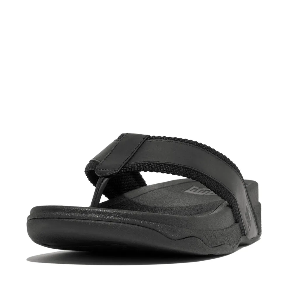 รองเท้าแตะแบบหูหนีบ ผู้ชาย รุ่น SURFER MEN'S WEBBING/LEATHER TOE-POST SANDALS