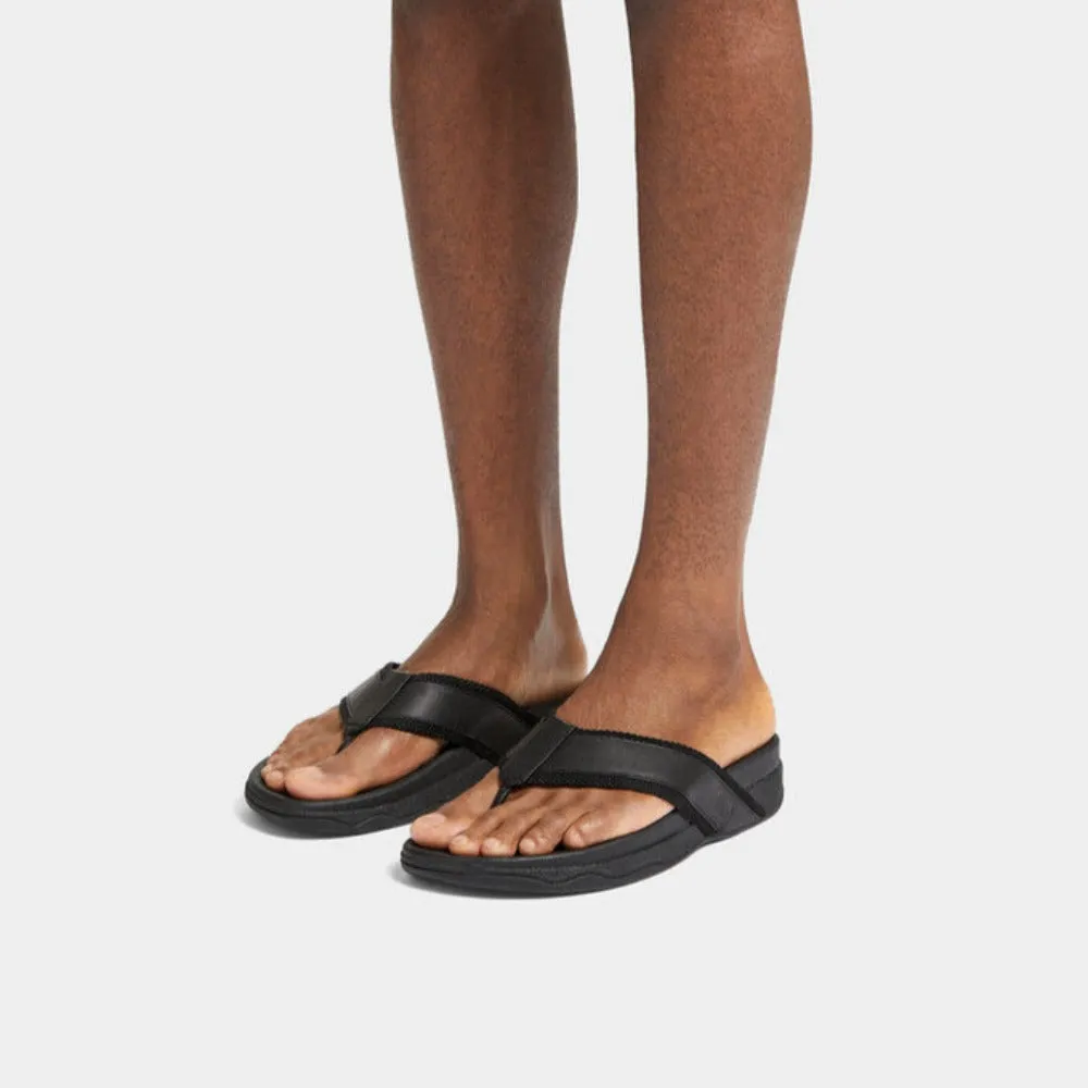 รองเท้าแตะแบบหูหนีบ ผู้ชาย รุ่น SURFER MEN'S WEBBING/LEATHER TOE-POST SANDALS