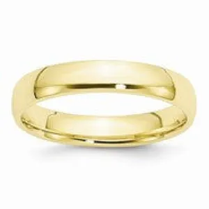 10k Yellow Gold 4mm Lightweight Comfort Fit Wedding Band Ring