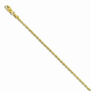 10k Yellow Gold DC Lightweight Rope Chain, 2 mm