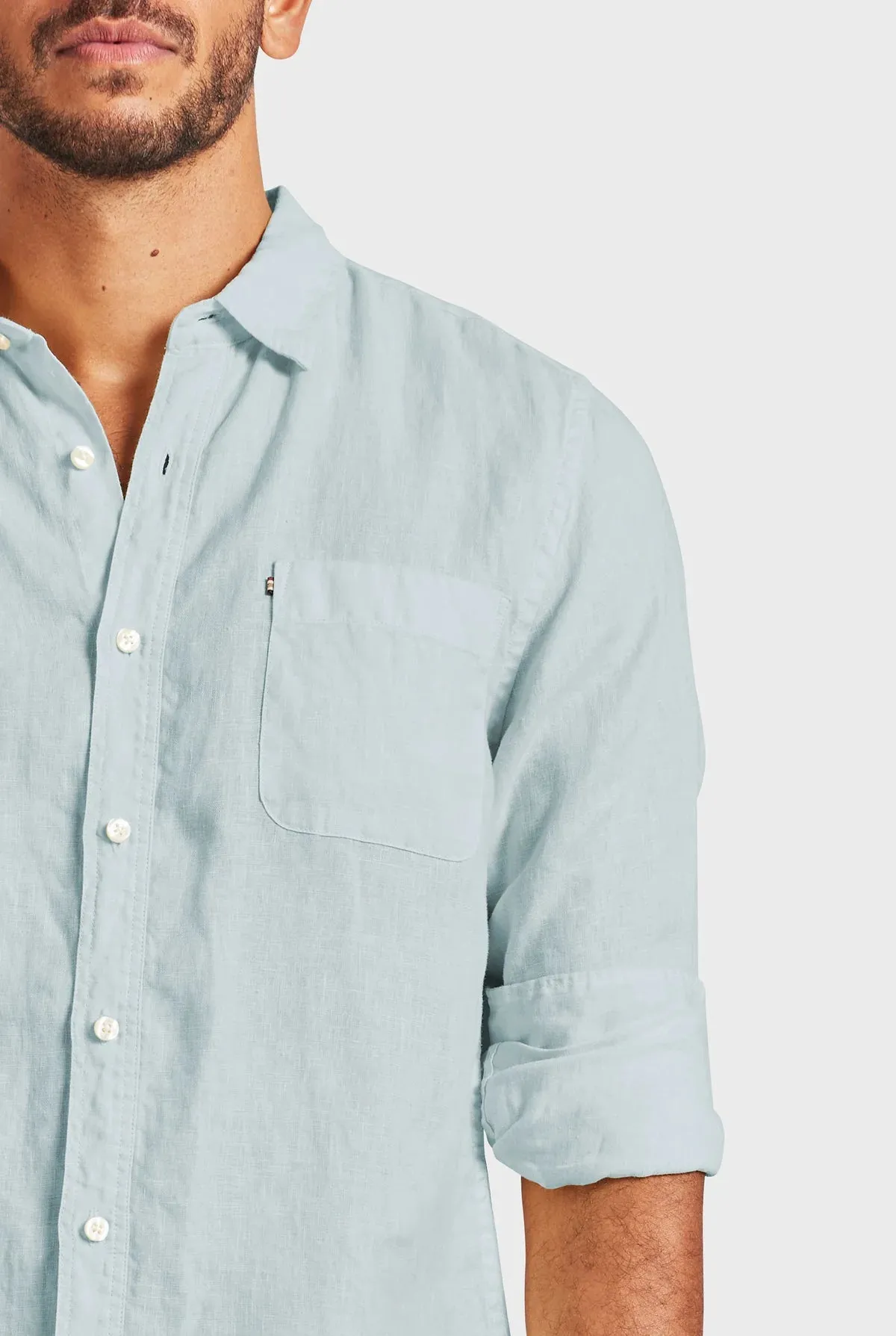 ACADEMY BRAND - Hampton Linen Shirt - Aquamarine