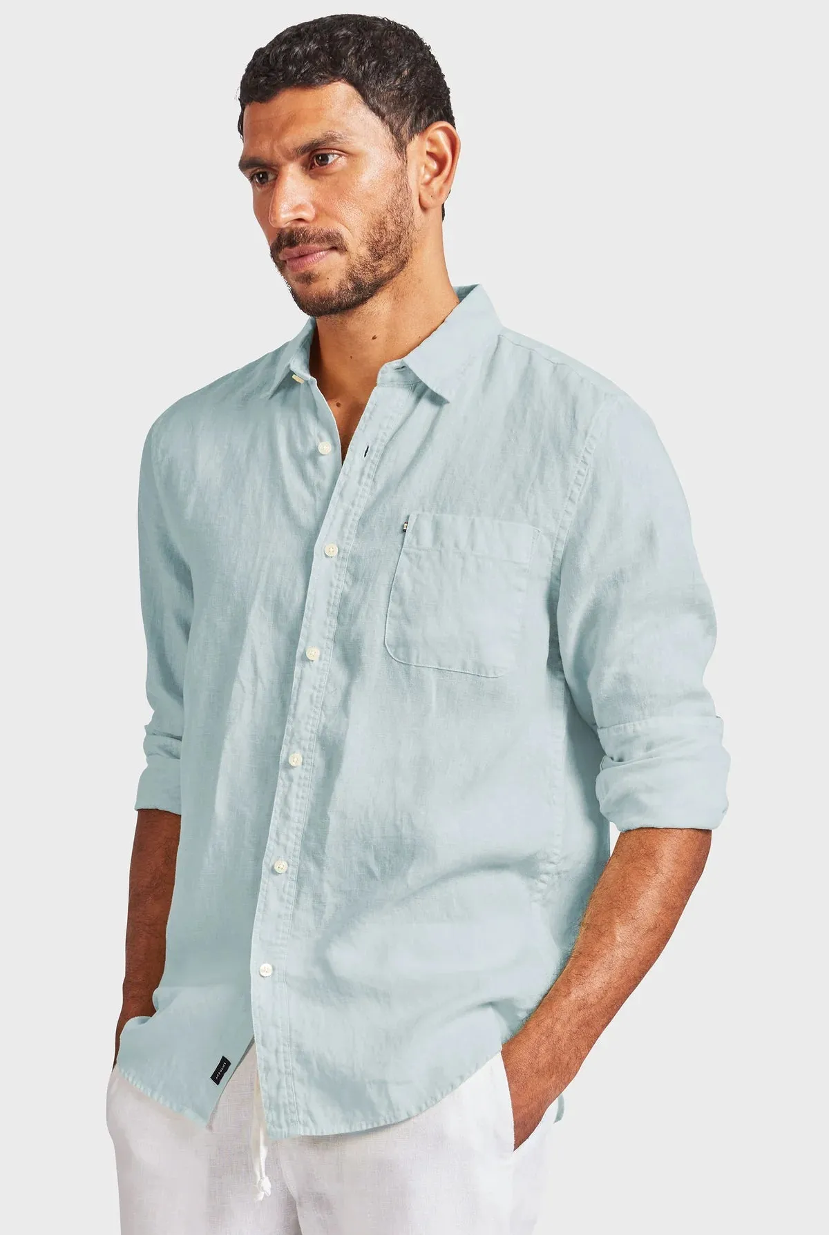 ACADEMY BRAND - Hampton Linen Shirt - Aquamarine