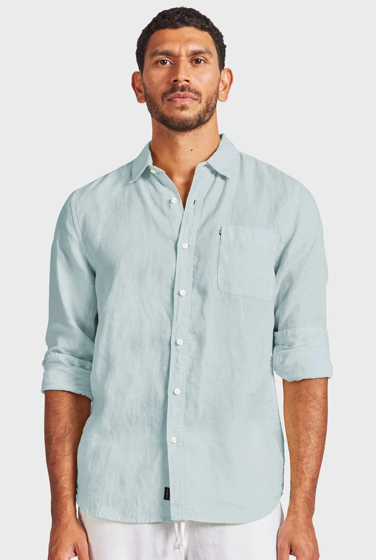 ACADEMY BRAND - Hampton Linen Shirt - Aquamarine