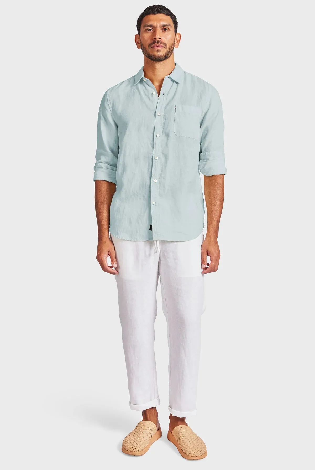 ACADEMY BRAND - Hampton Linen Shirt - Aquamarine