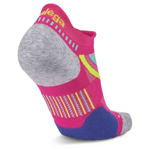 All Gender UltraGlide No Show Socks - Electric Pink/Midgrey