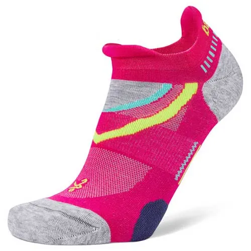 All Gender UltraGlide No Show Socks - Electric Pink/Midgrey