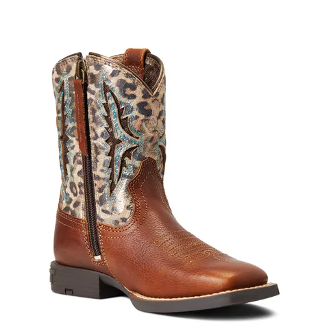 Ariat Kids / Childs Koel VentTEK Western Boot Spiced Cider / Metallic Leopard