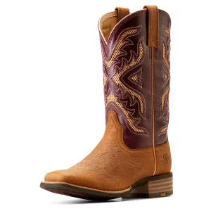 Ariat Womens San Angelo VentTEK 360 Boot Tooled Toasted Almond/Aged Merlot