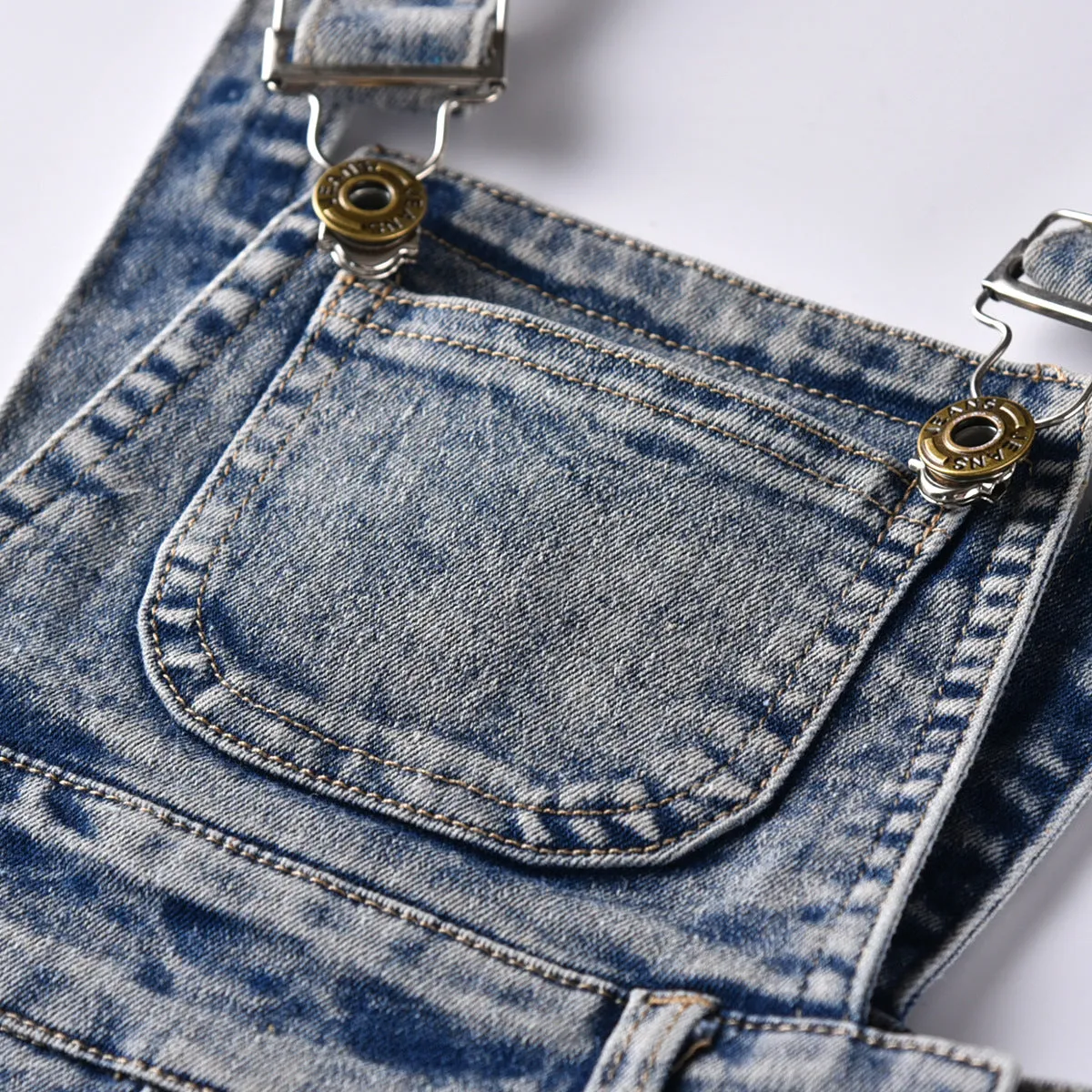 Baby Summer Jeans Overalls Washed Denim Shortalls