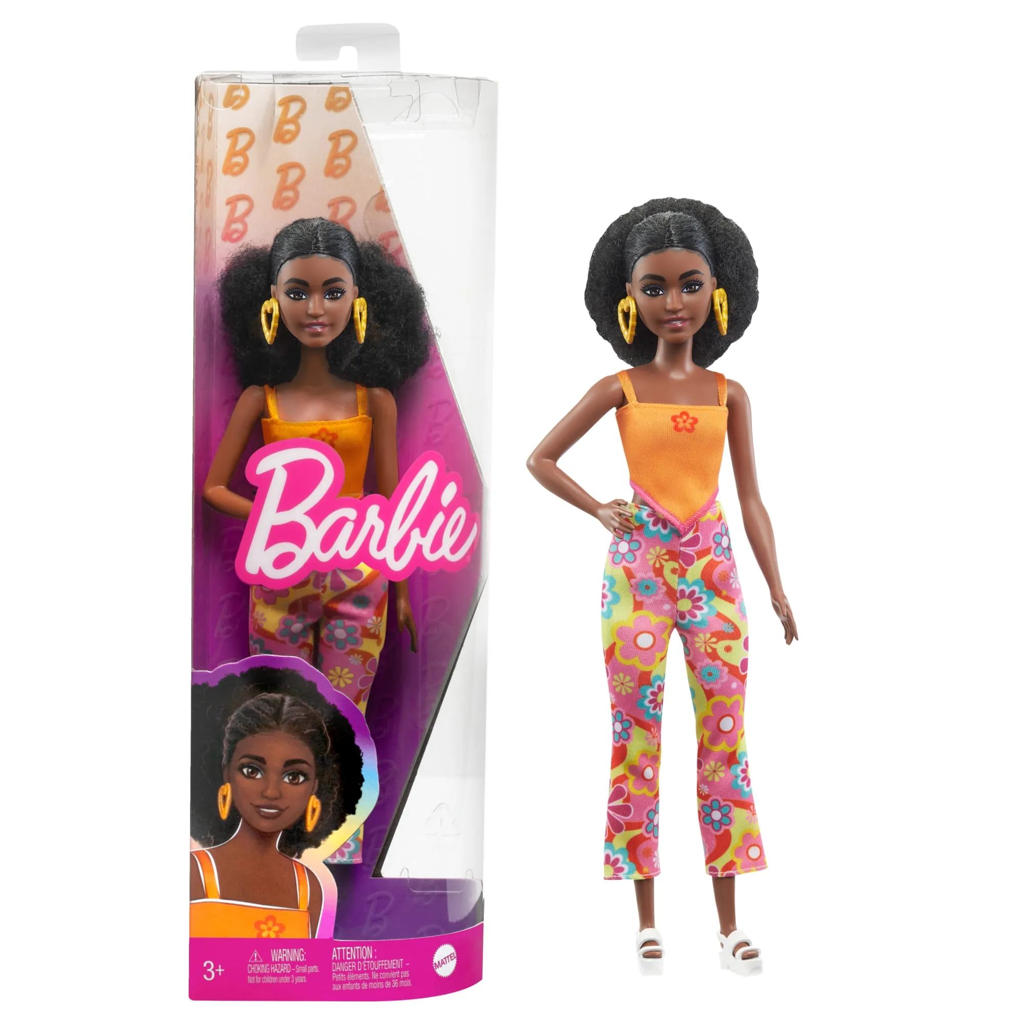 Barbie Doll, Curly Black Hair And Petite Body, Barbie Fashionistas