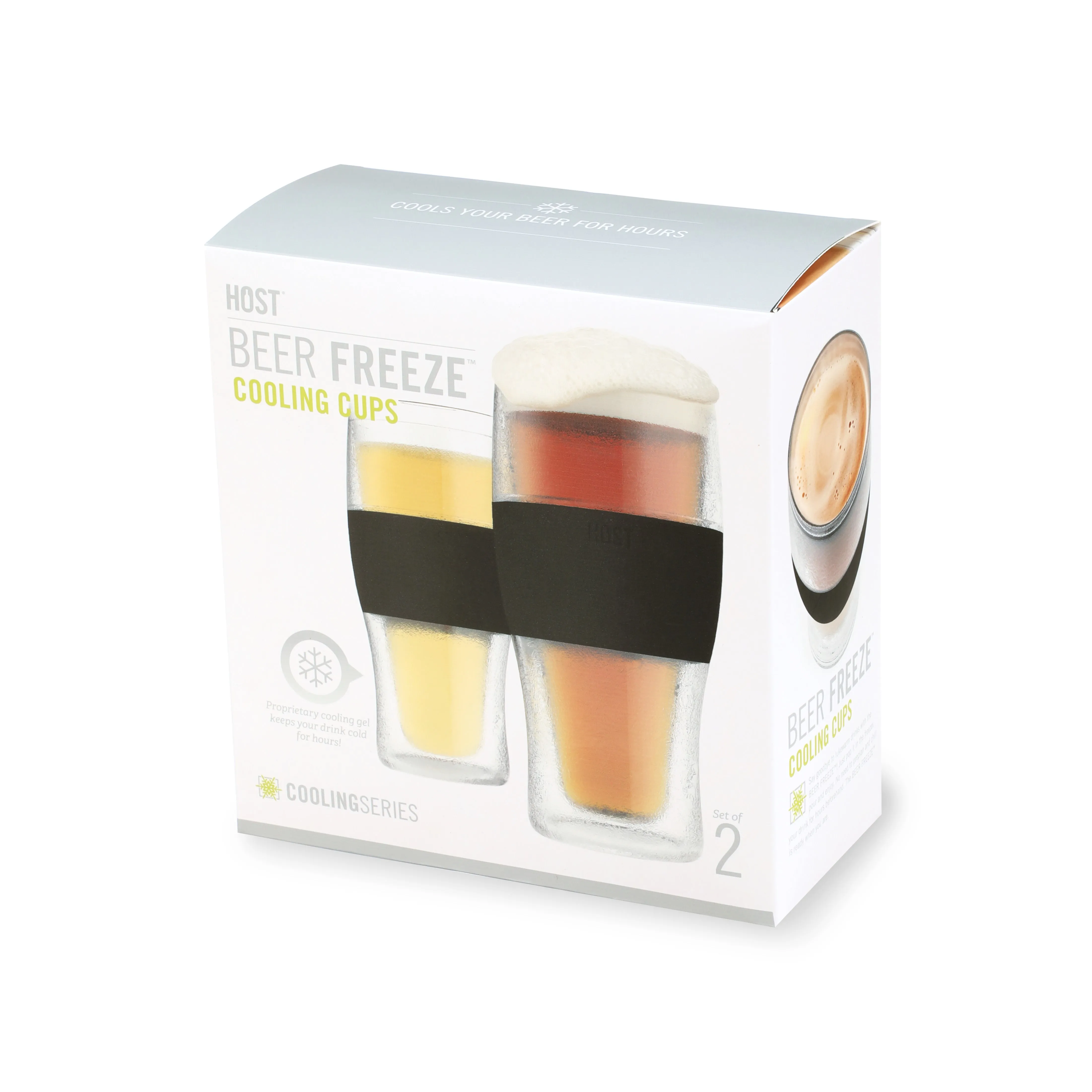 Beer FREEZE™ Cooling Cups in Black, Set of 2