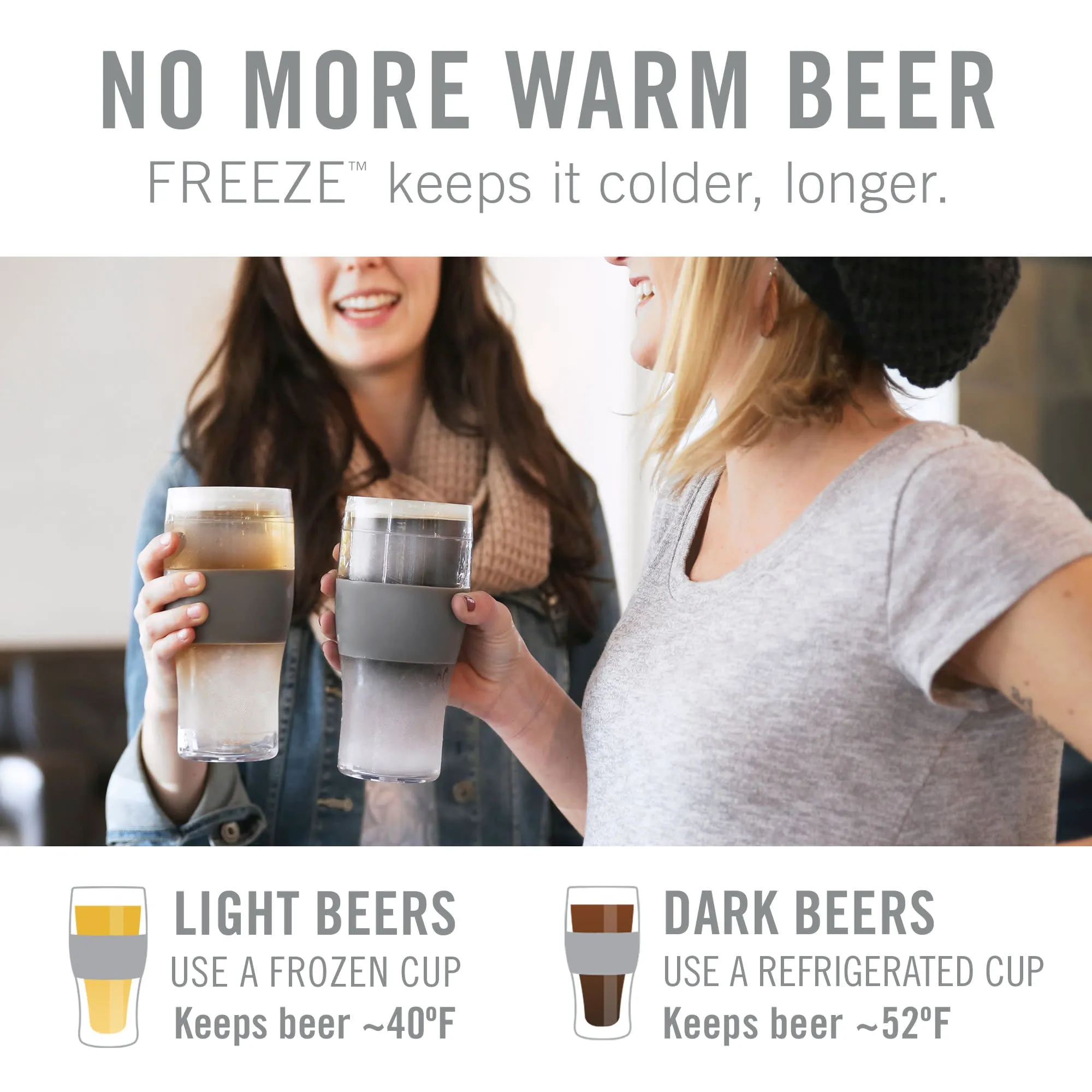 Beer FREEZE™ Cooling Cups in Black, Set of 2