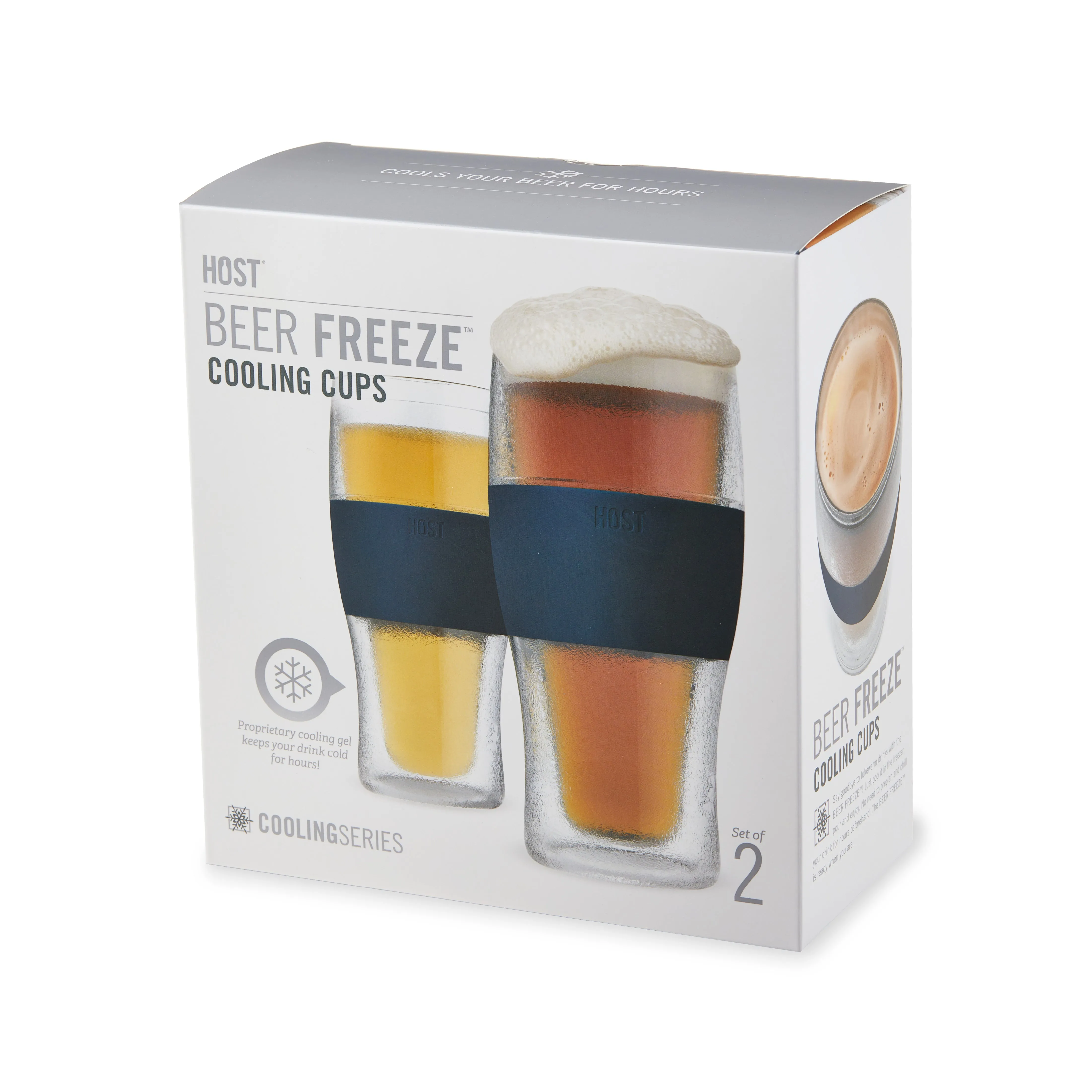 Beer FREEZE™ Cooling Cups in Varsity Blue, Set of 2