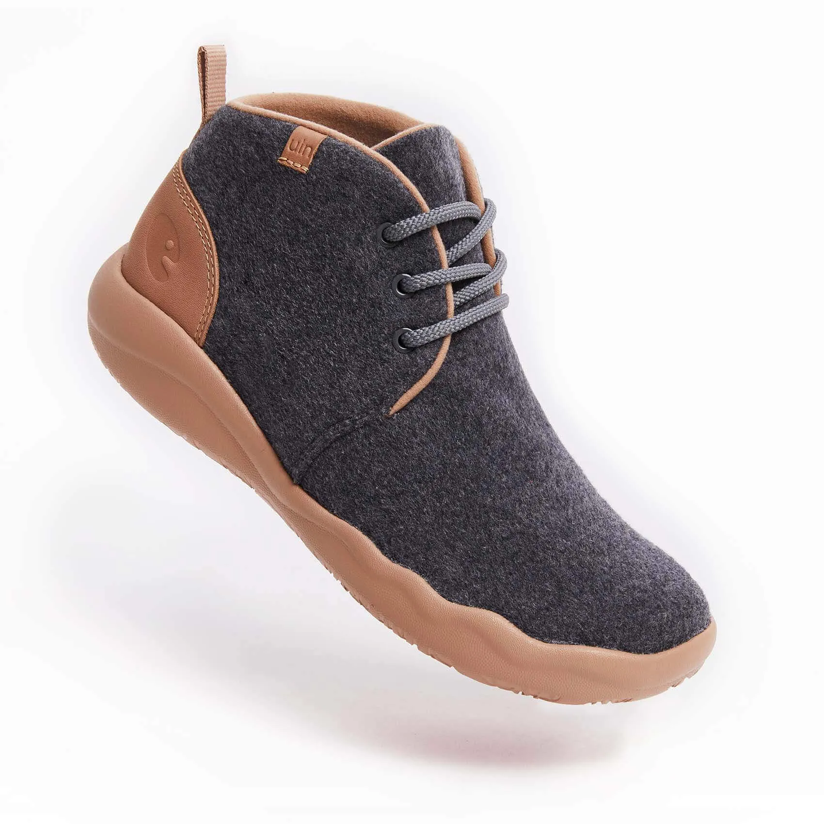 Bilbao Deep Grey Wool Lace-up Boots Men