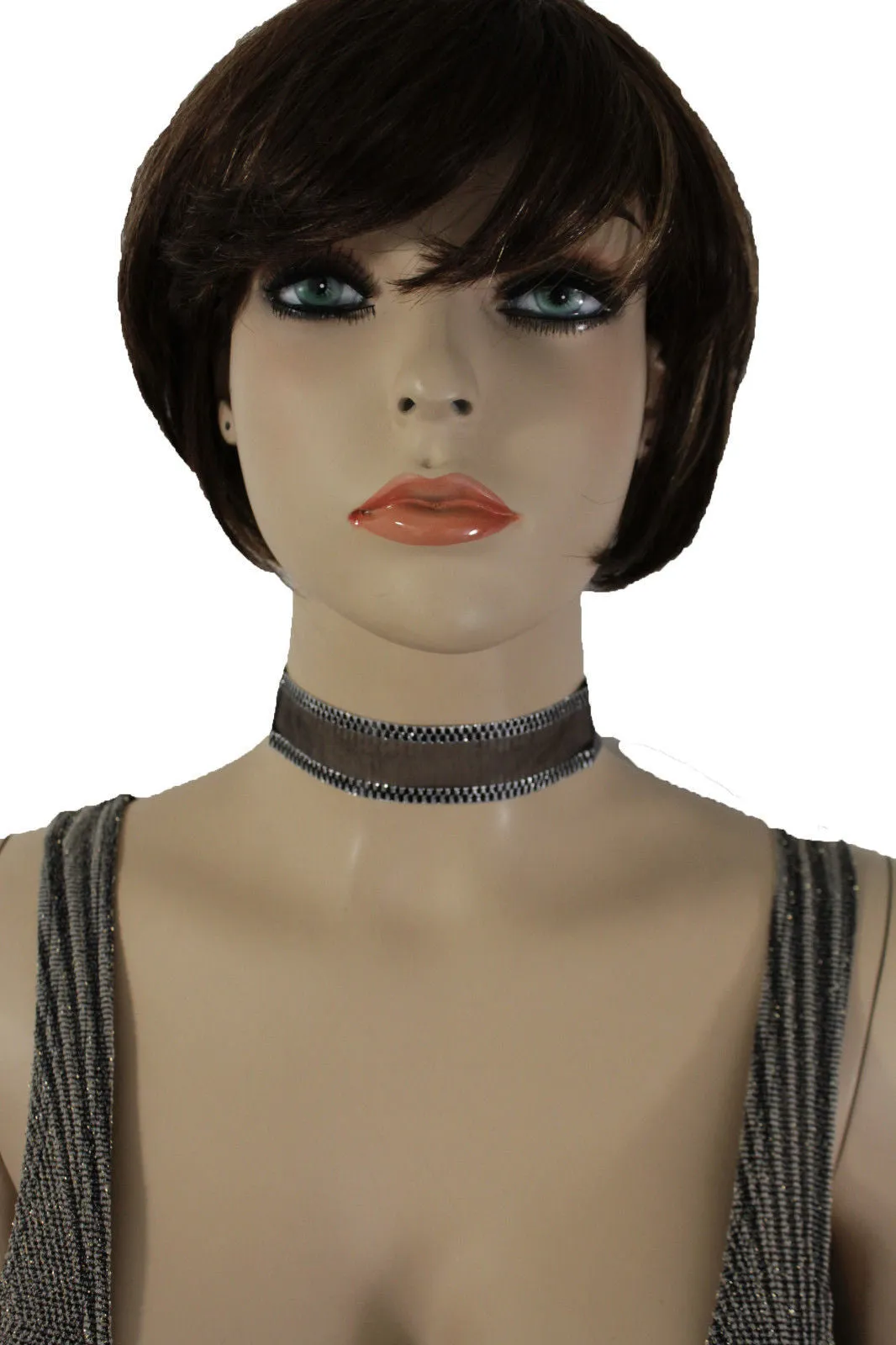 Black Mesh Fabric Choker Necklace