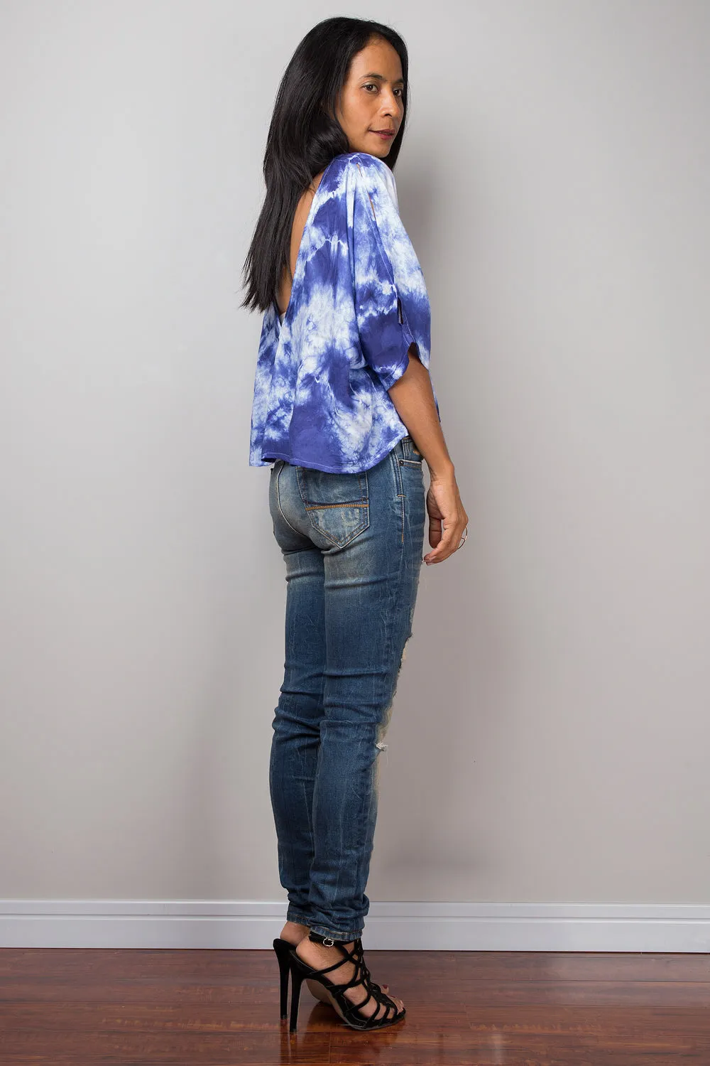 Blue Tie Dye Blouse Tunic