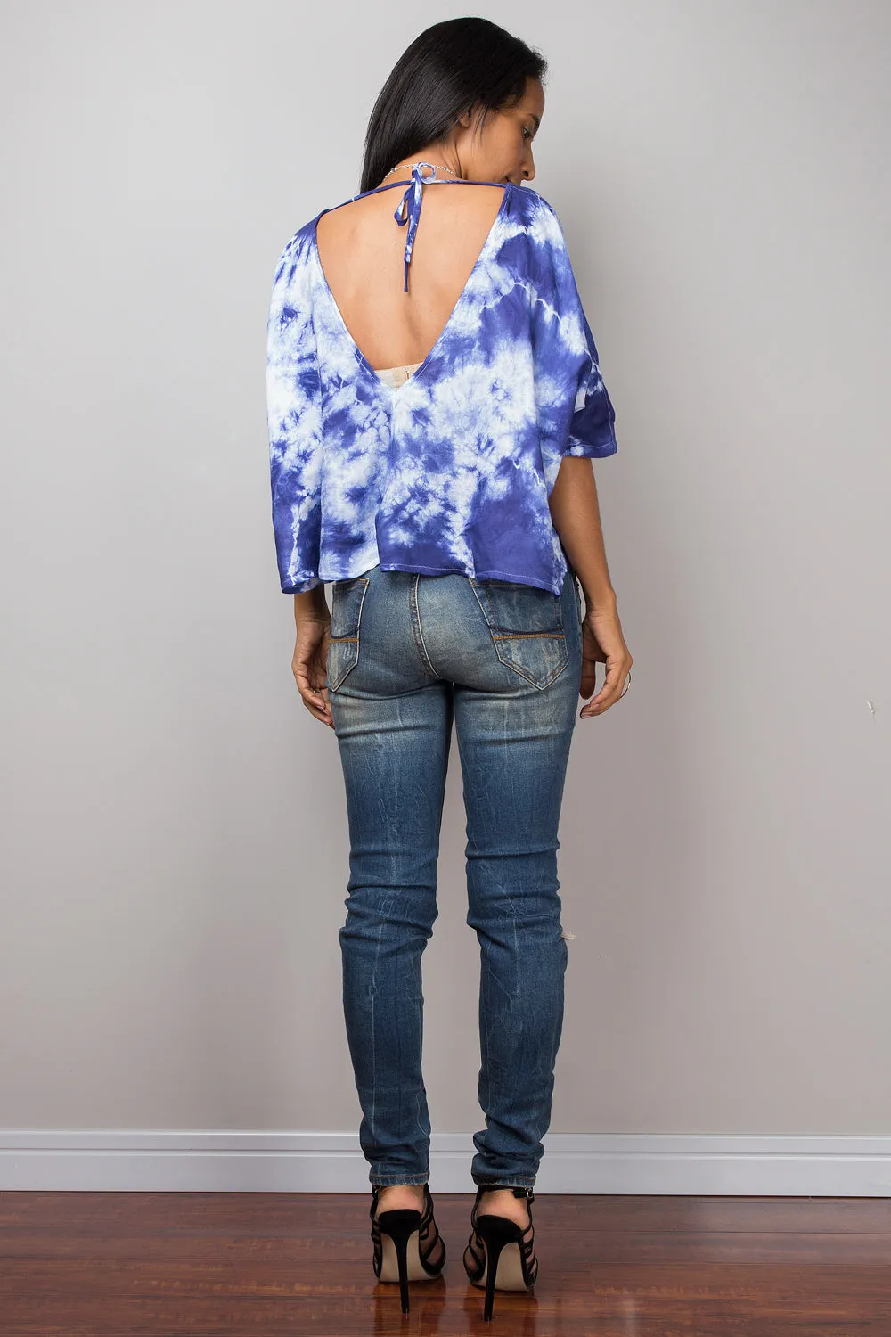 Blue Tie Dye Blouse Tunic