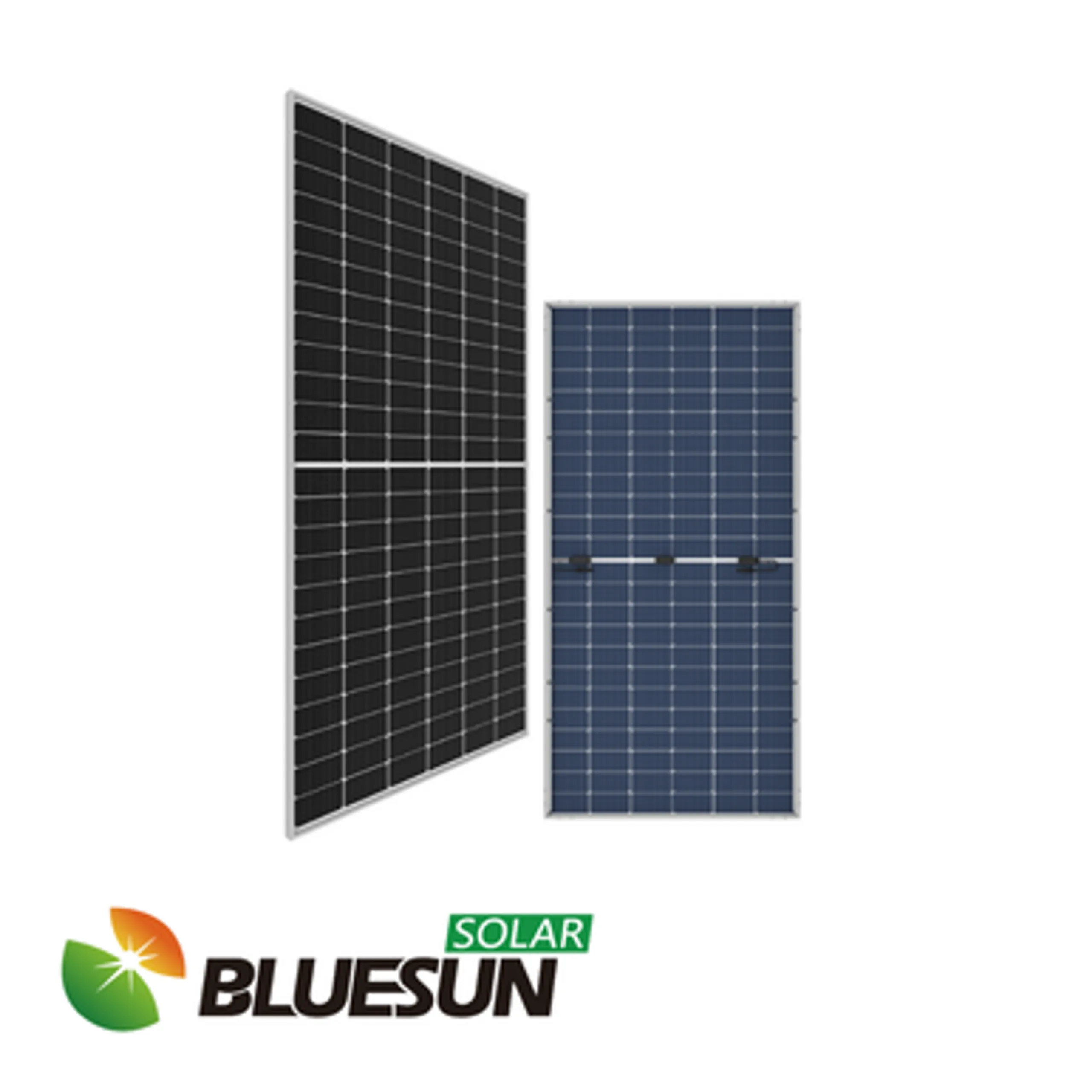 BlueSun Solar 460W Half-Cell Bifacial Solar Panel (Silver) | Up to 575W with Bifacial Gain