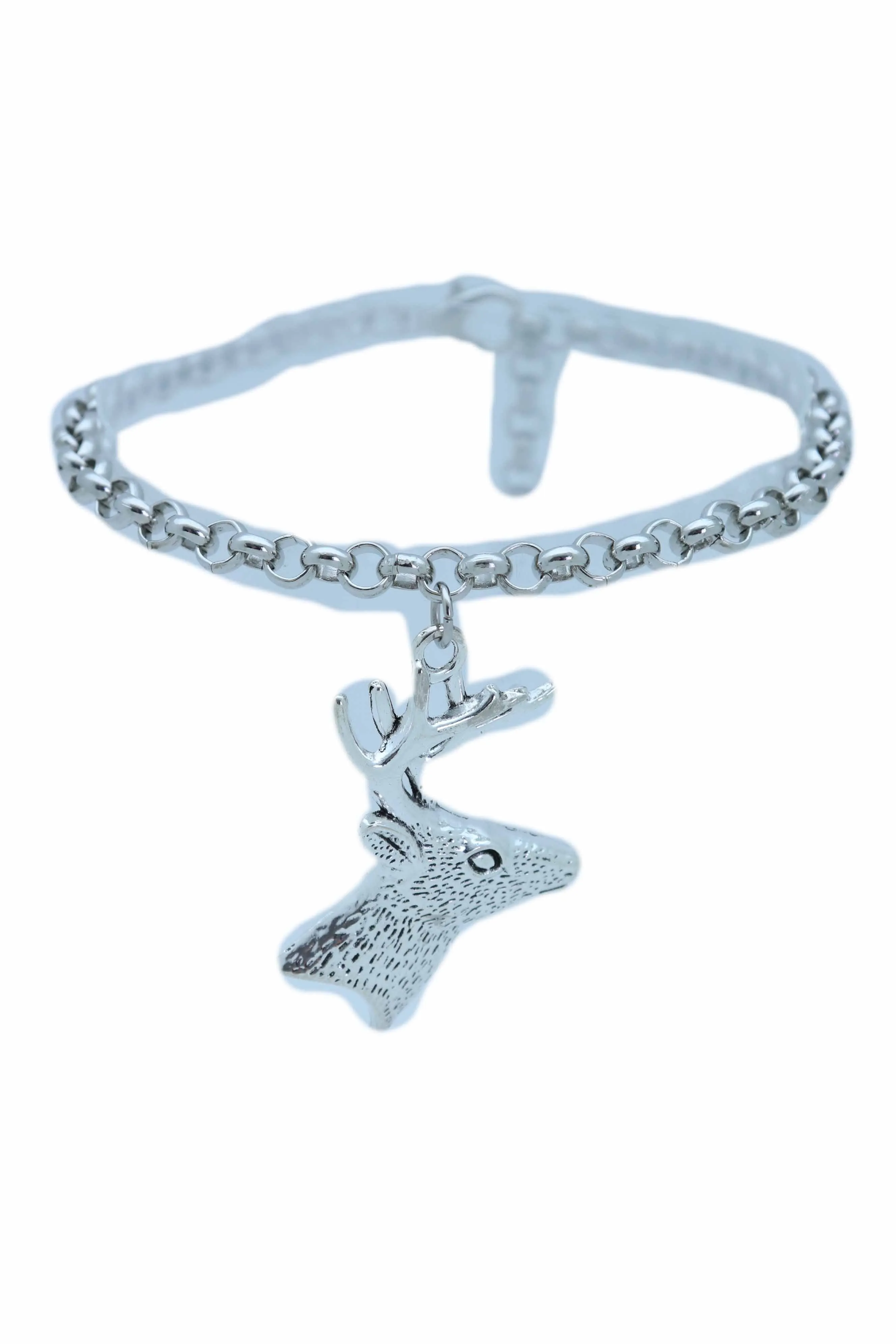 Boot Bracelet Silver Metal Chain Anklet Shoe Reindeer Charm Deer Jewelry