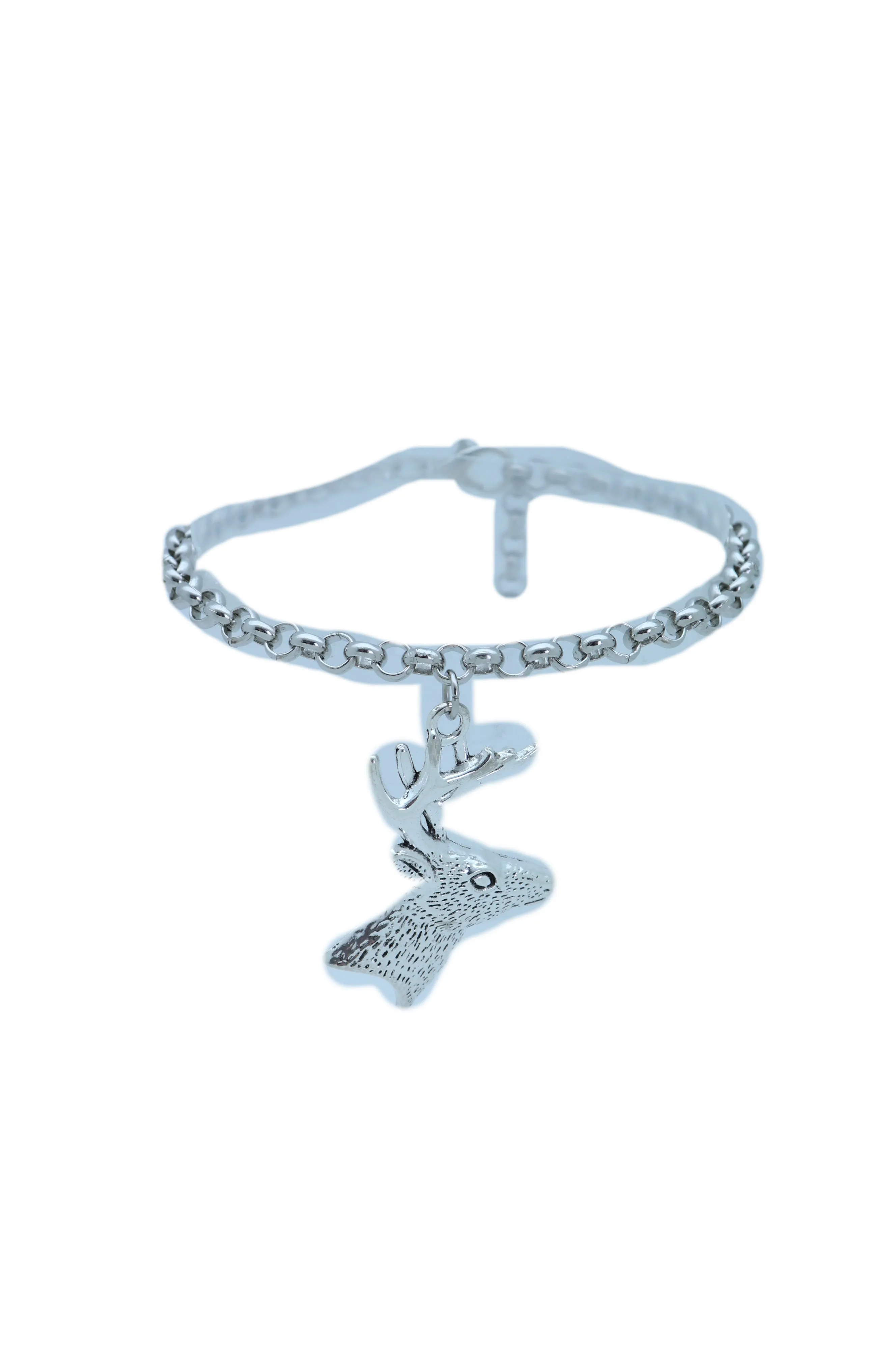 Boot Bracelet Silver Metal Chain Anklet Shoe Reindeer Charm Deer Jewelry