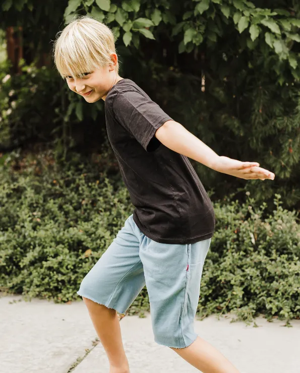 Boys Amazingly Soft Cotton Lightweight Fleece Shorts | Charcoal