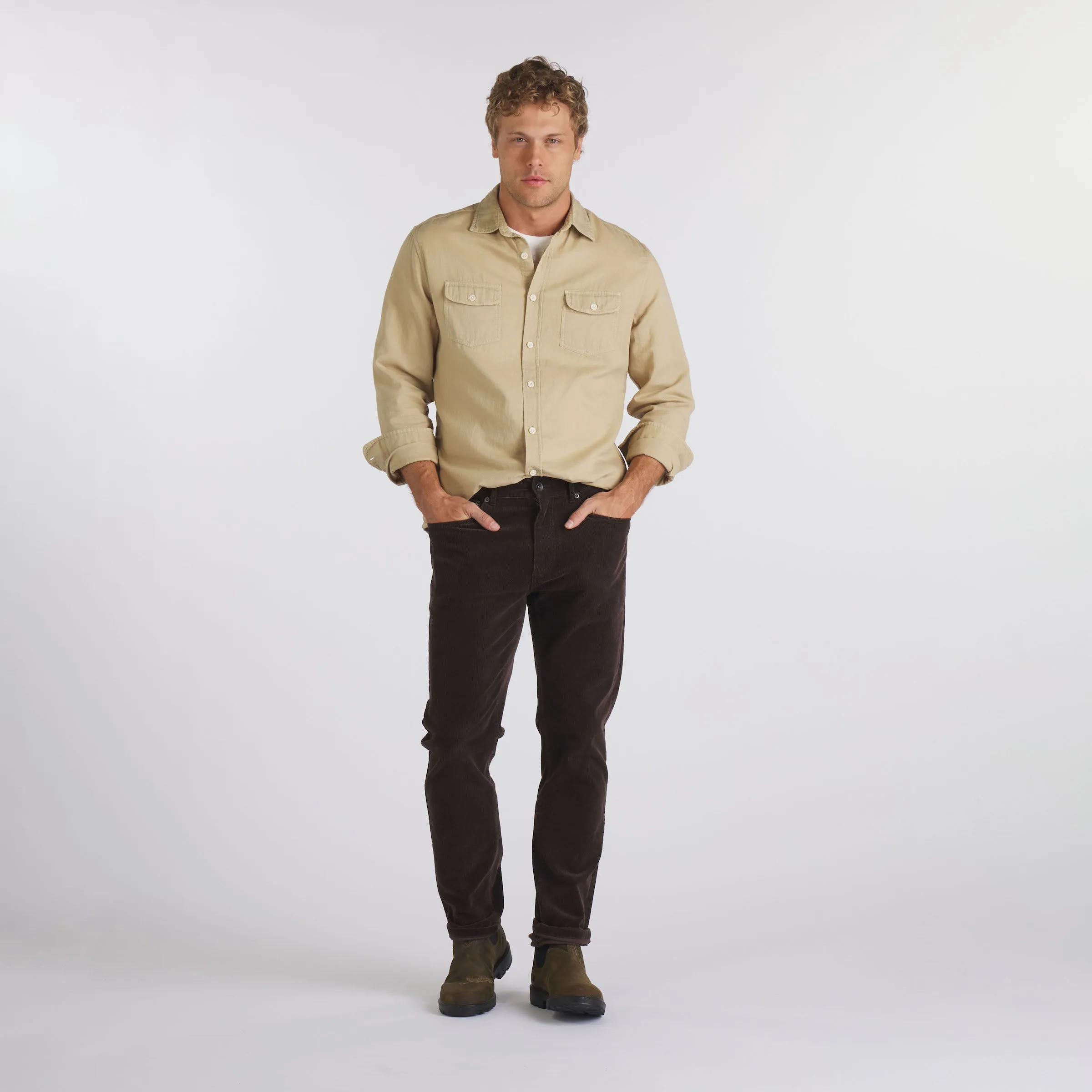 Brando Lightweight Double Cloth Shirt - Safari