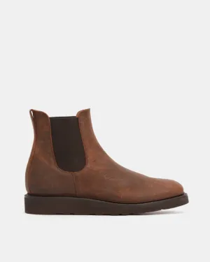 Brown Waxed Suede Lightweight Chelsea Boot