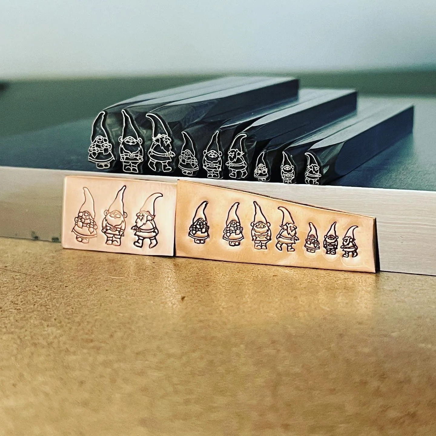 Camille's Gnomes! Three Designs. Three Sizes. Two directions. Engraved Metal Hand Stamp.