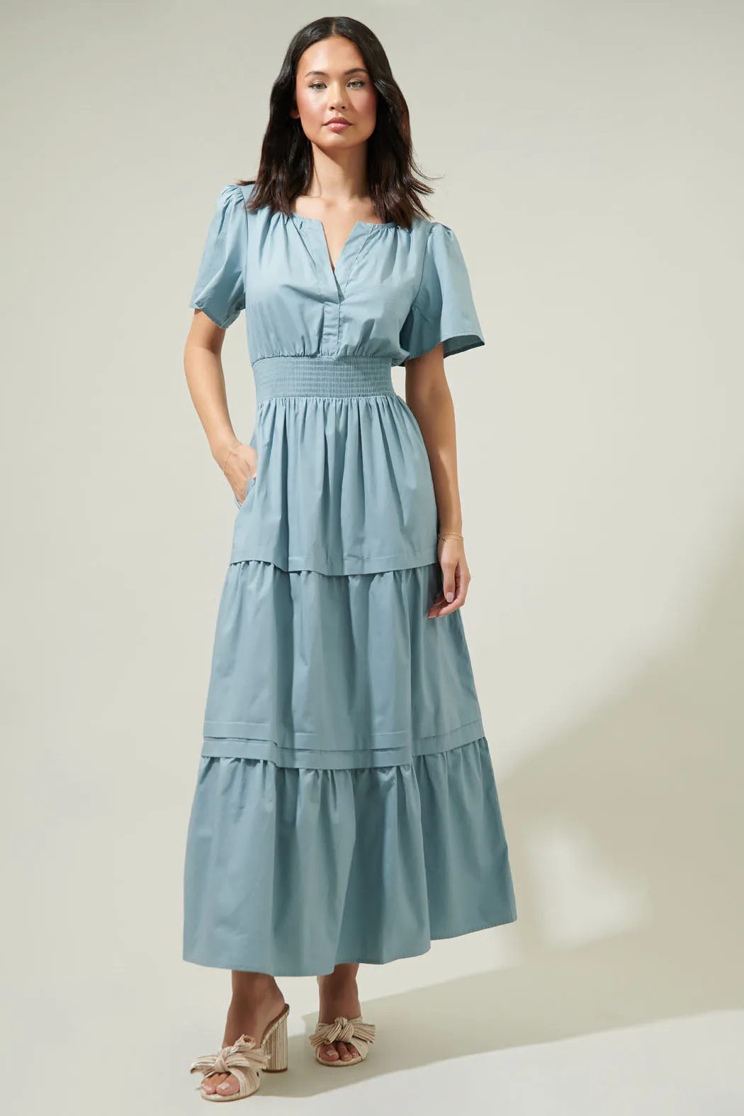 Cider Palmer Poplin Maxi Dress