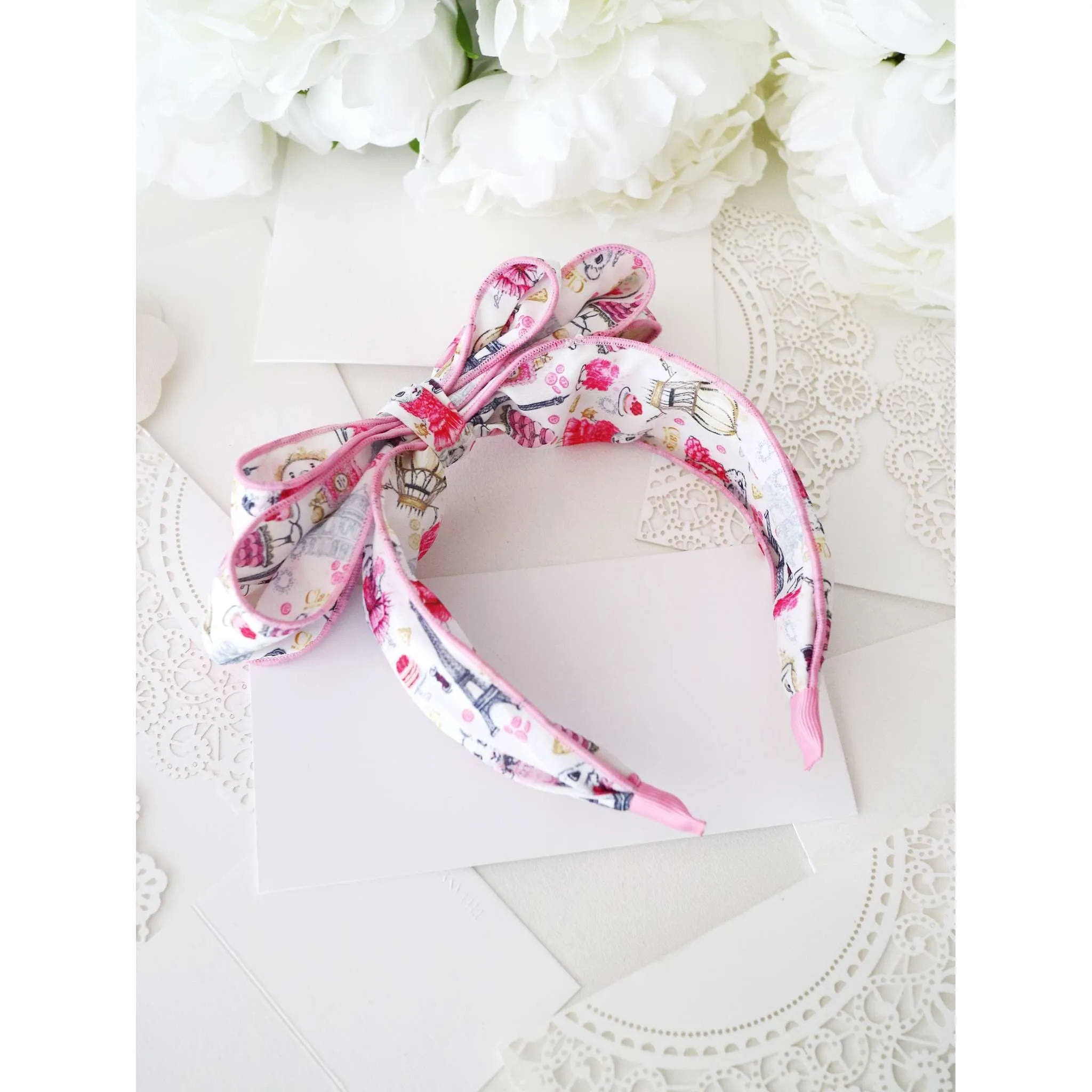 Claris Fashion Print Headband with Bow