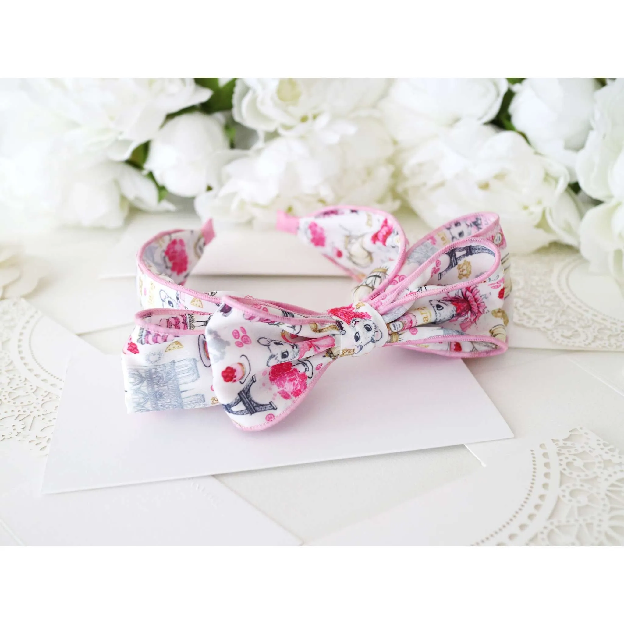 Claris Fashion Print Headband with Bow