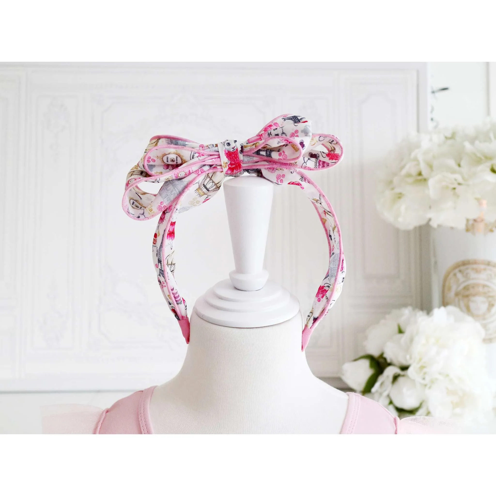 Claris Fashion Print Headband with Bow