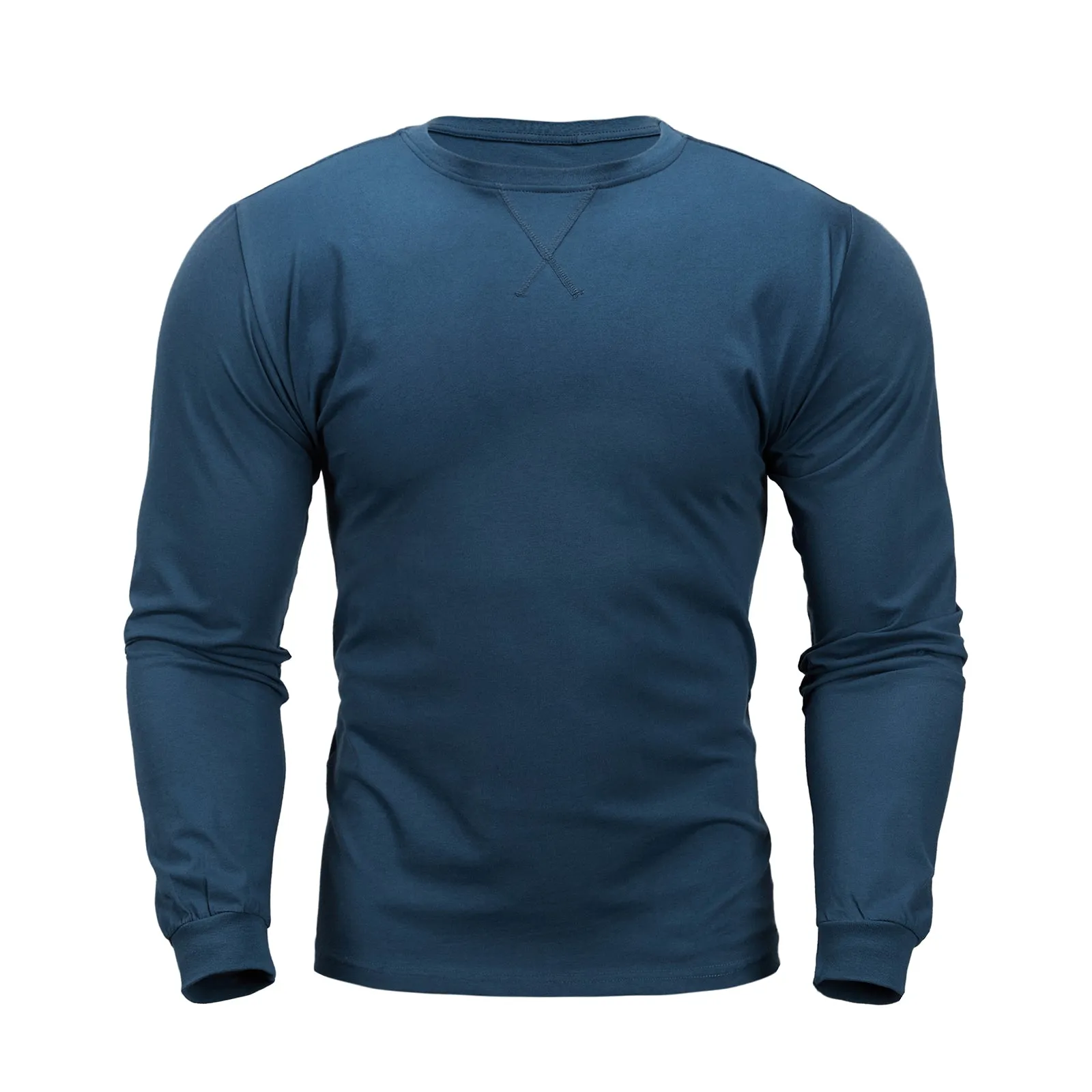 CLASSIC FIT 100% COTTON CREWNECK LONG SLEEVE T-SHIRT