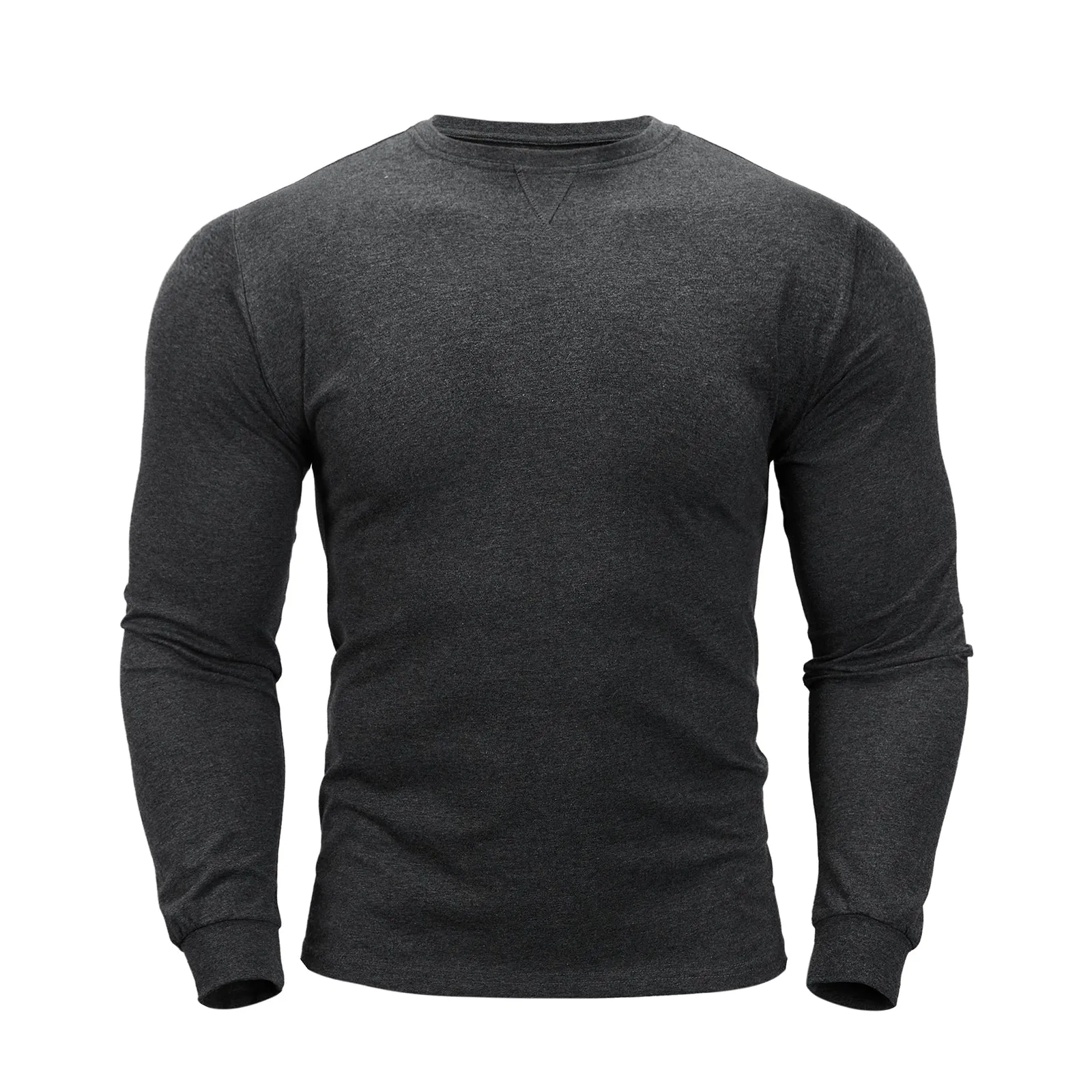 CLASSIC FIT 100% COTTON CREWNECK LONG SLEEVE T-SHIRT