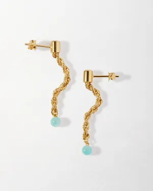 Coastal Rope Drop Amazonite Earrings