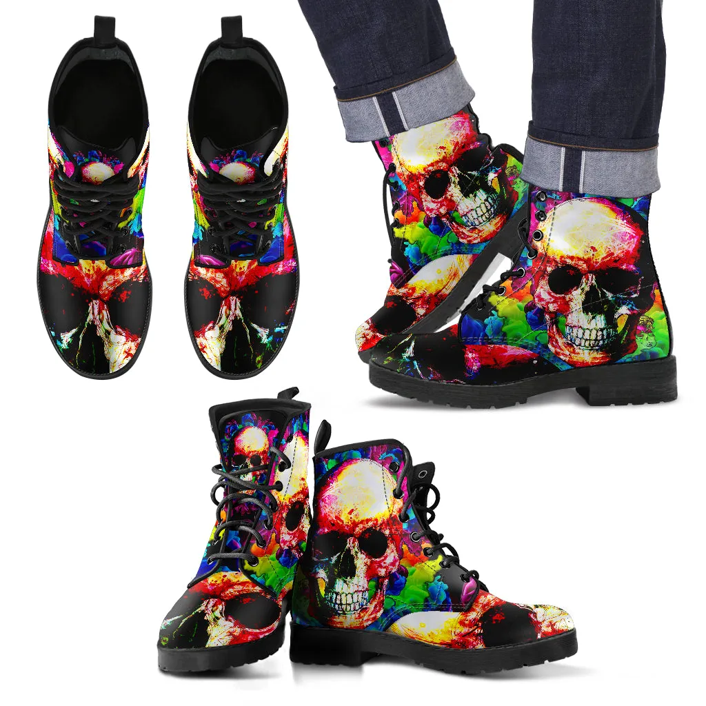 COLOUR SPLASH SKULL BOOTS - FREE WORLDWIDE SHIPPING