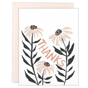 Coneflower Thanks - Letterpress Card