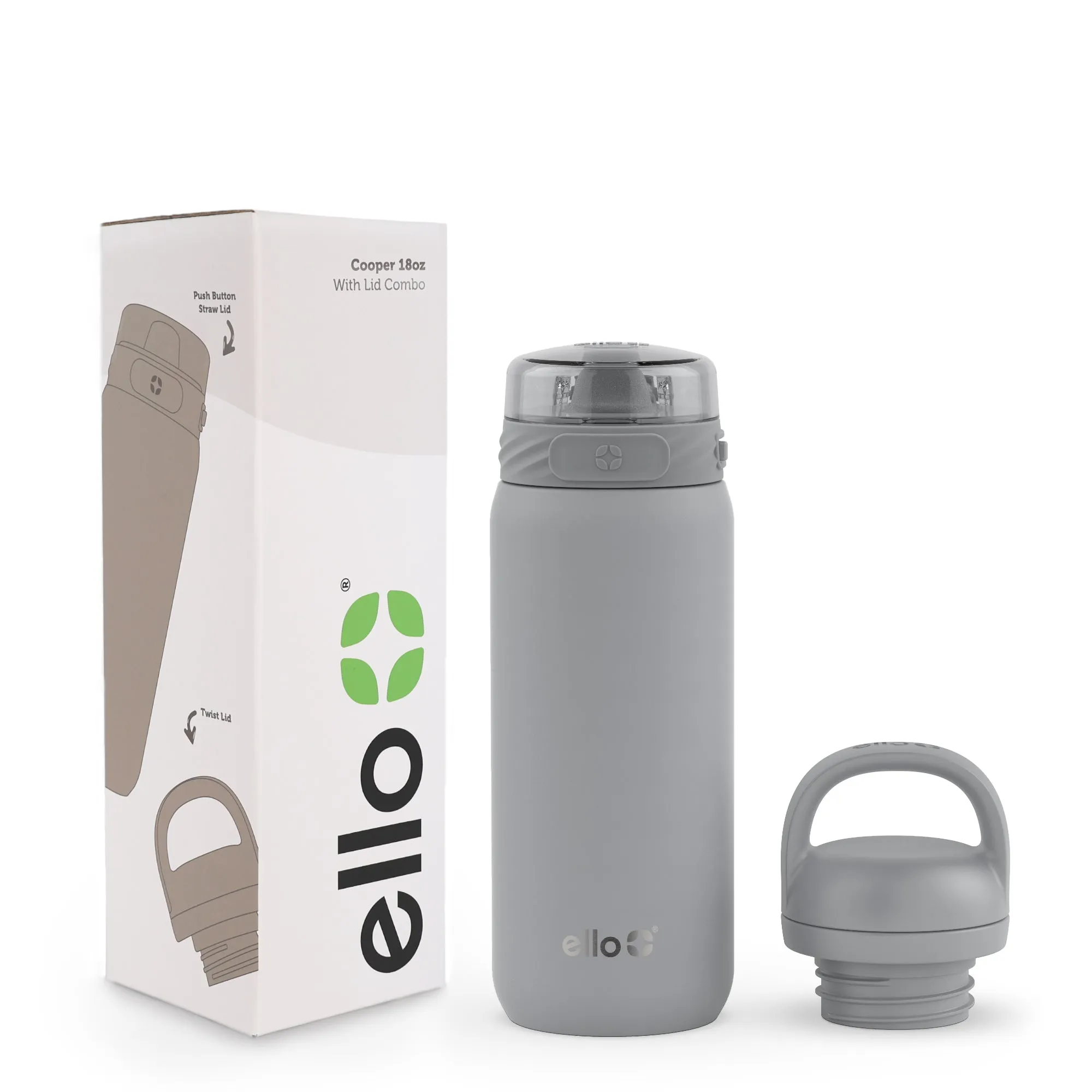 Cooper Combo Stainless Steel Water Bottle with Two Lids