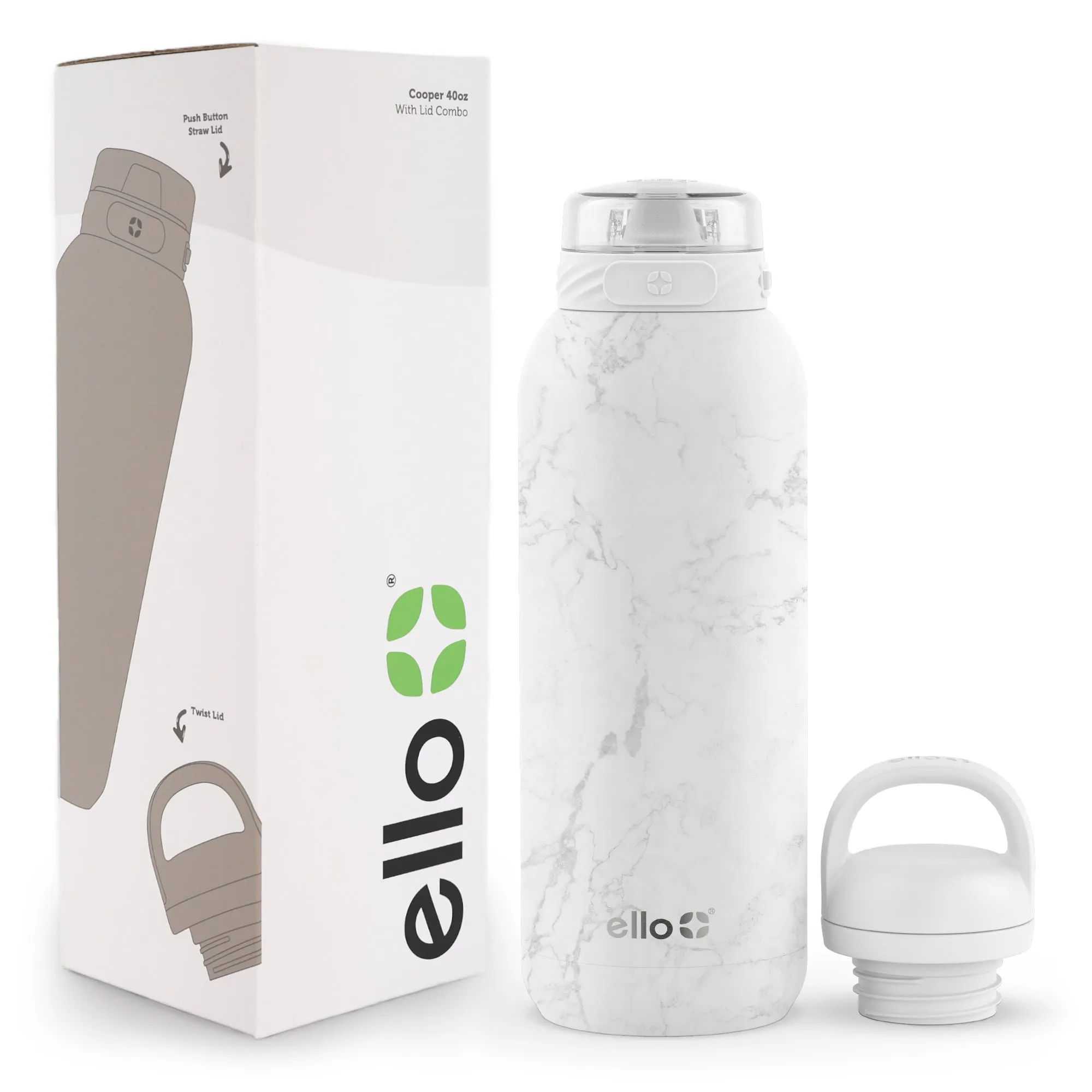 Cooper Combo Stainless Steel Water Bottle with Two Lids