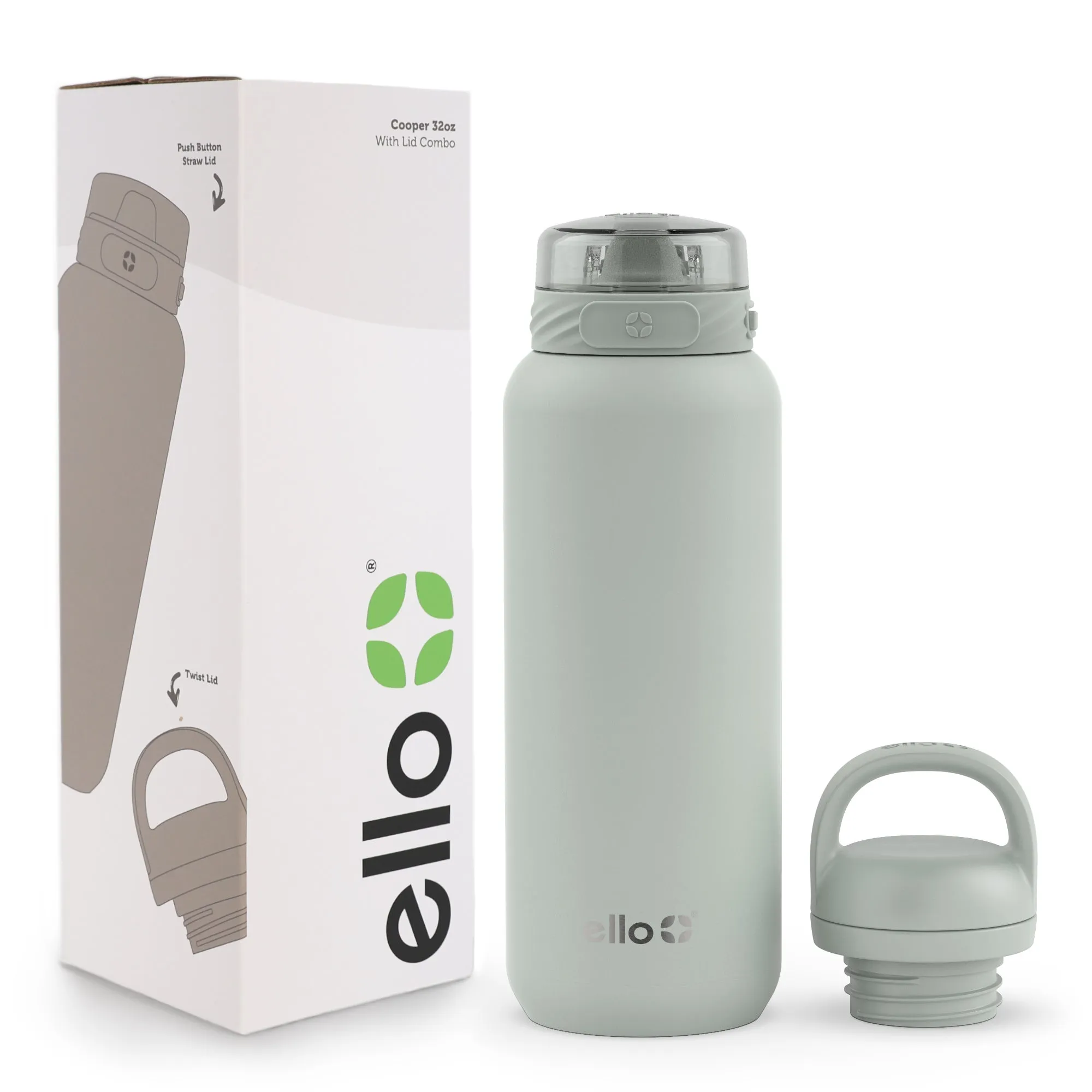 Cooper Combo Stainless Steel Water Bottle with Two Lids