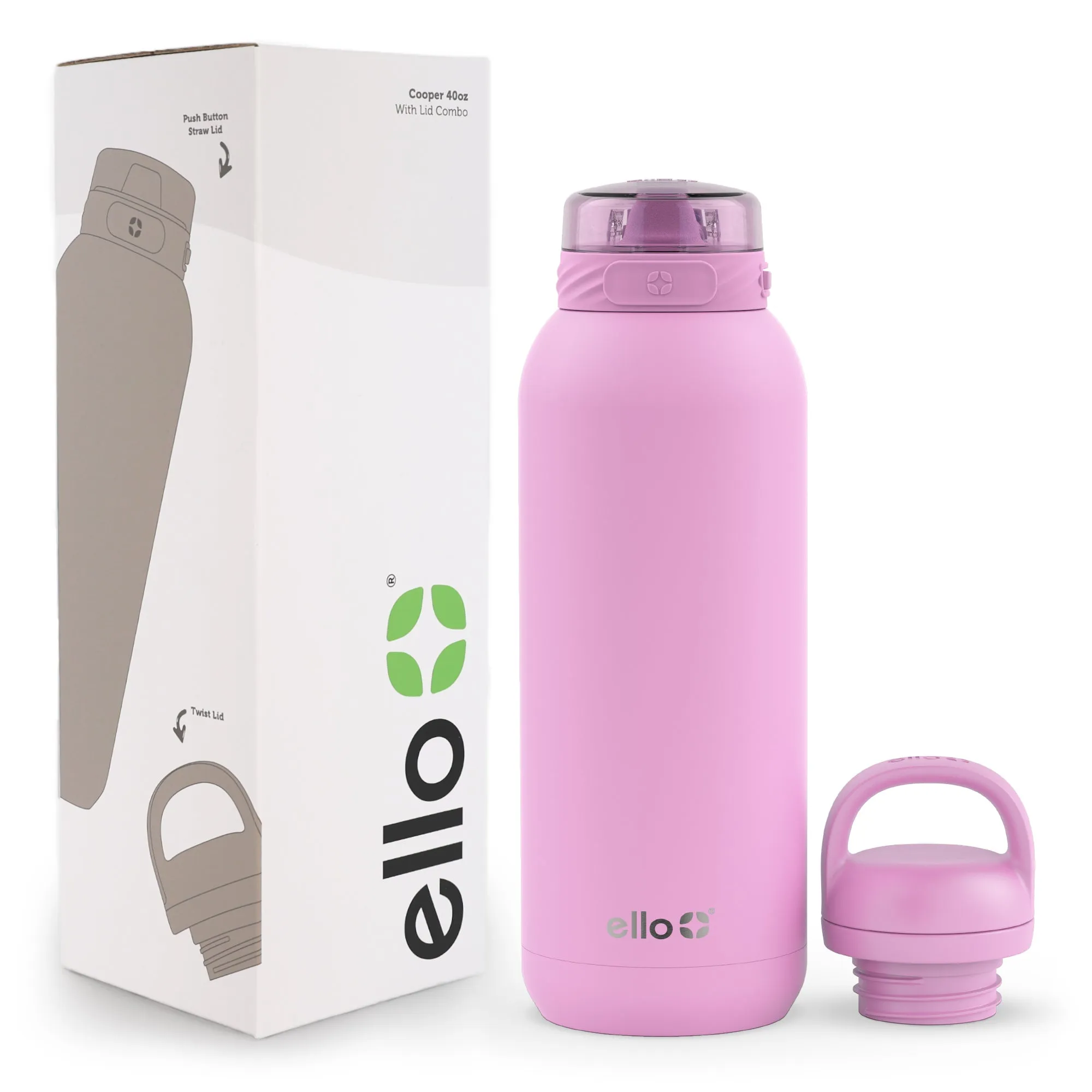 Cooper Combo Stainless Steel Water Bottle with Two Lids