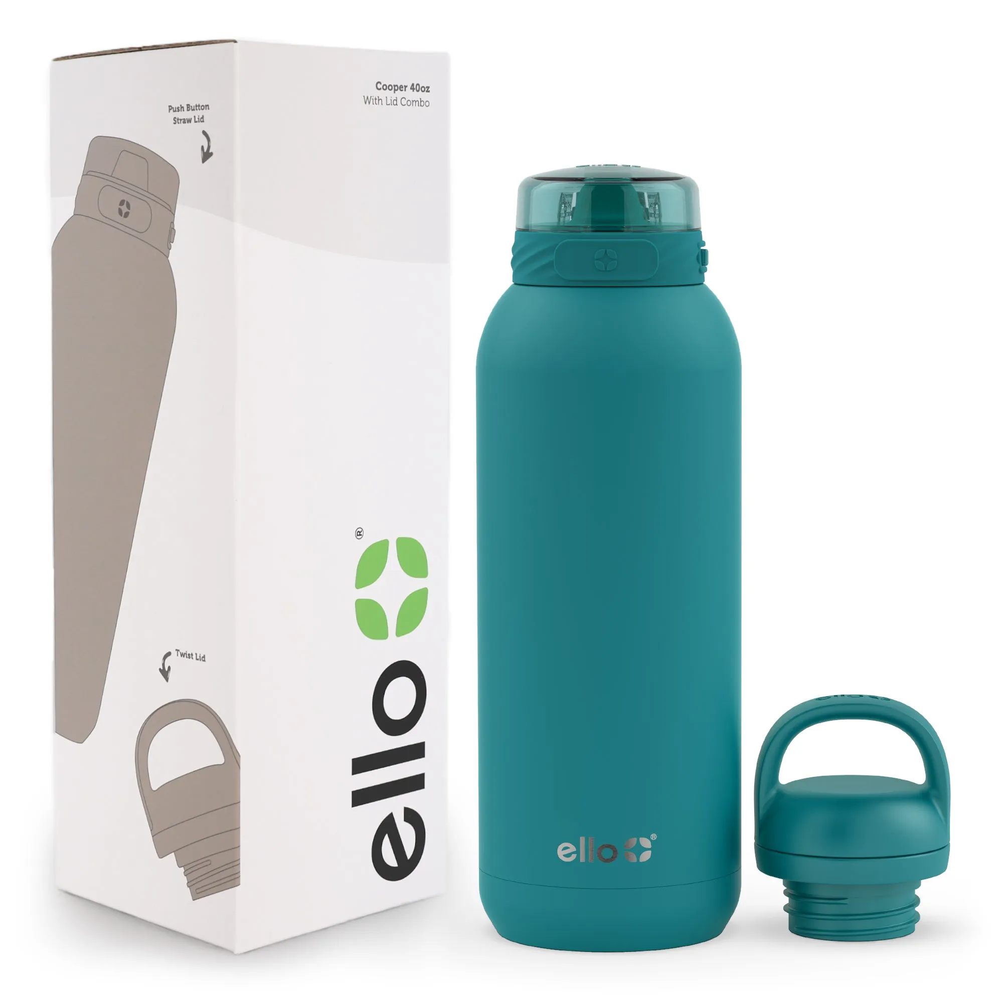 Cooper Combo Stainless Steel Water Bottle with Two Lids