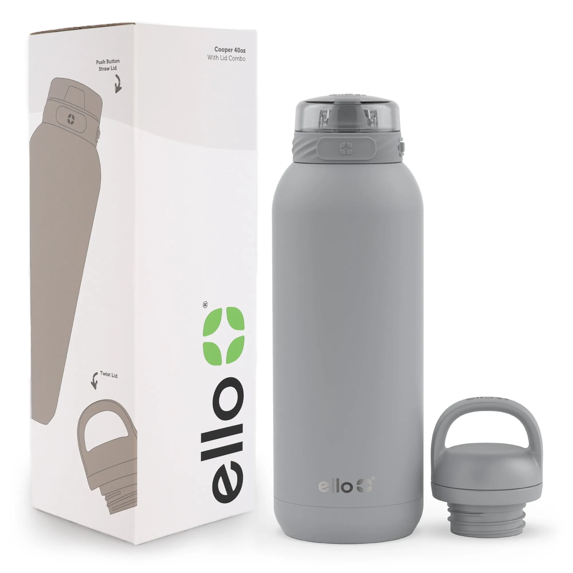 Cooper Combo Stainless Steel Water Bottle with Two Lids