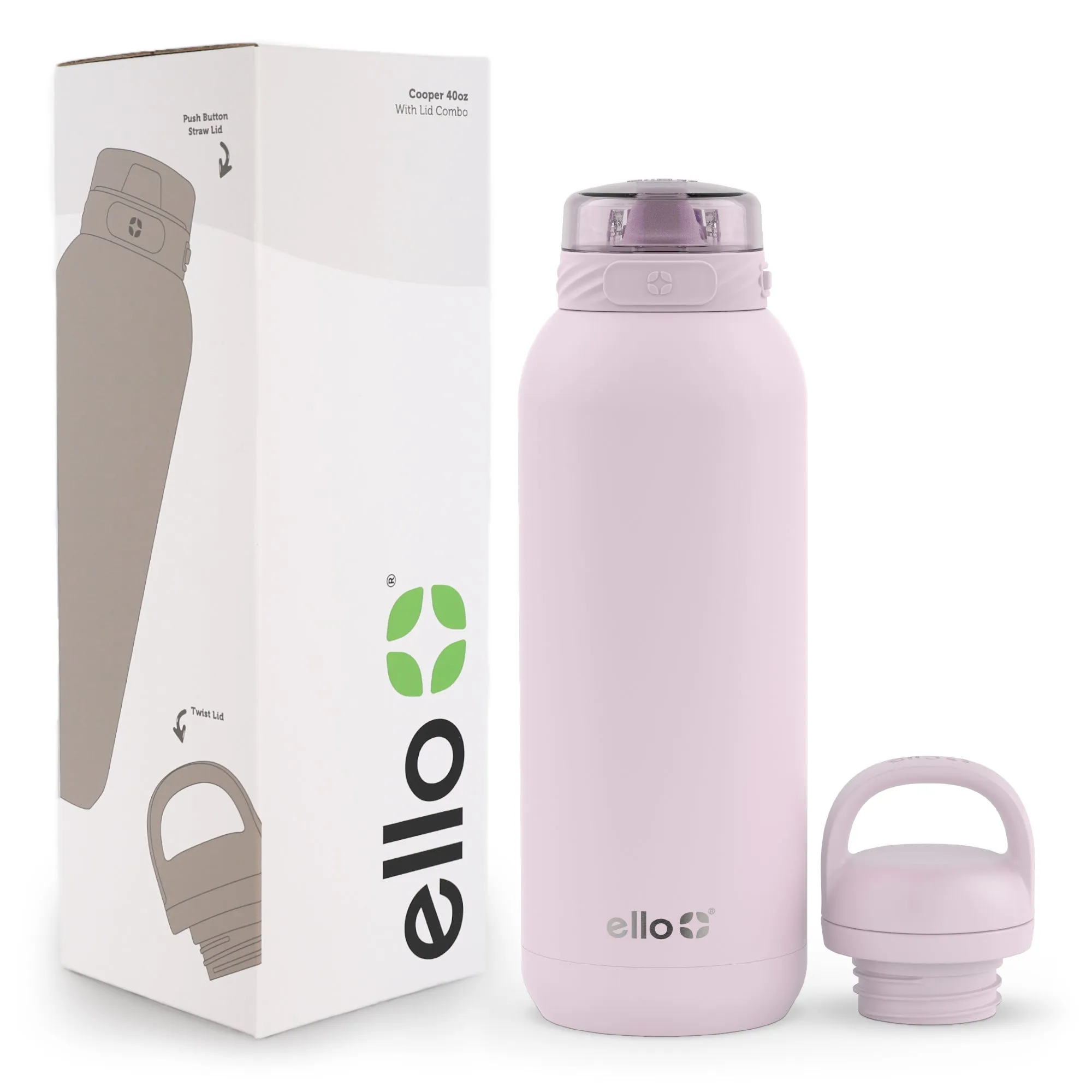 Cooper Combo Stainless Steel Water Bottle with Two Lids