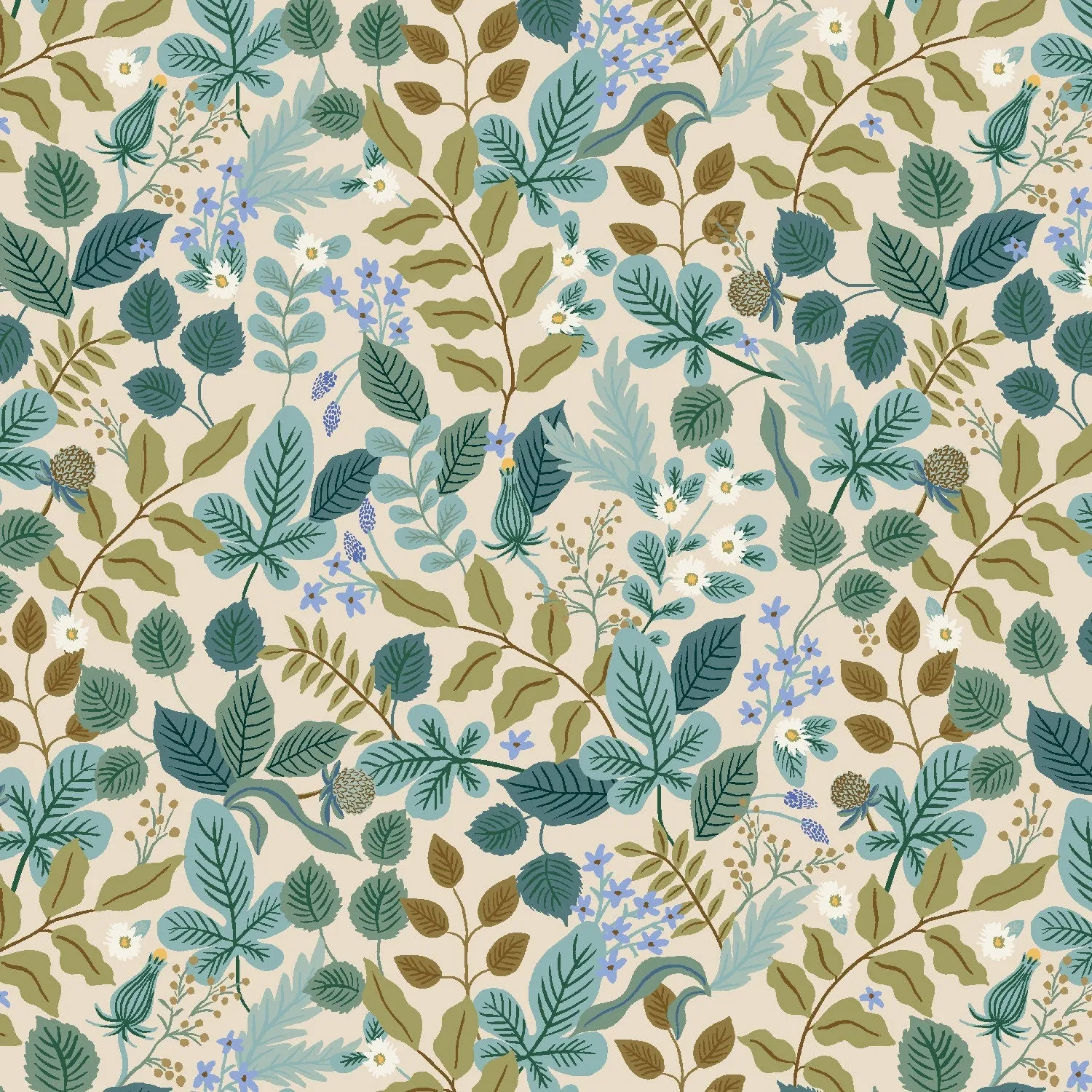 Cotton   Steel Rifle Paper Co. Vintage Garden Verte - cream