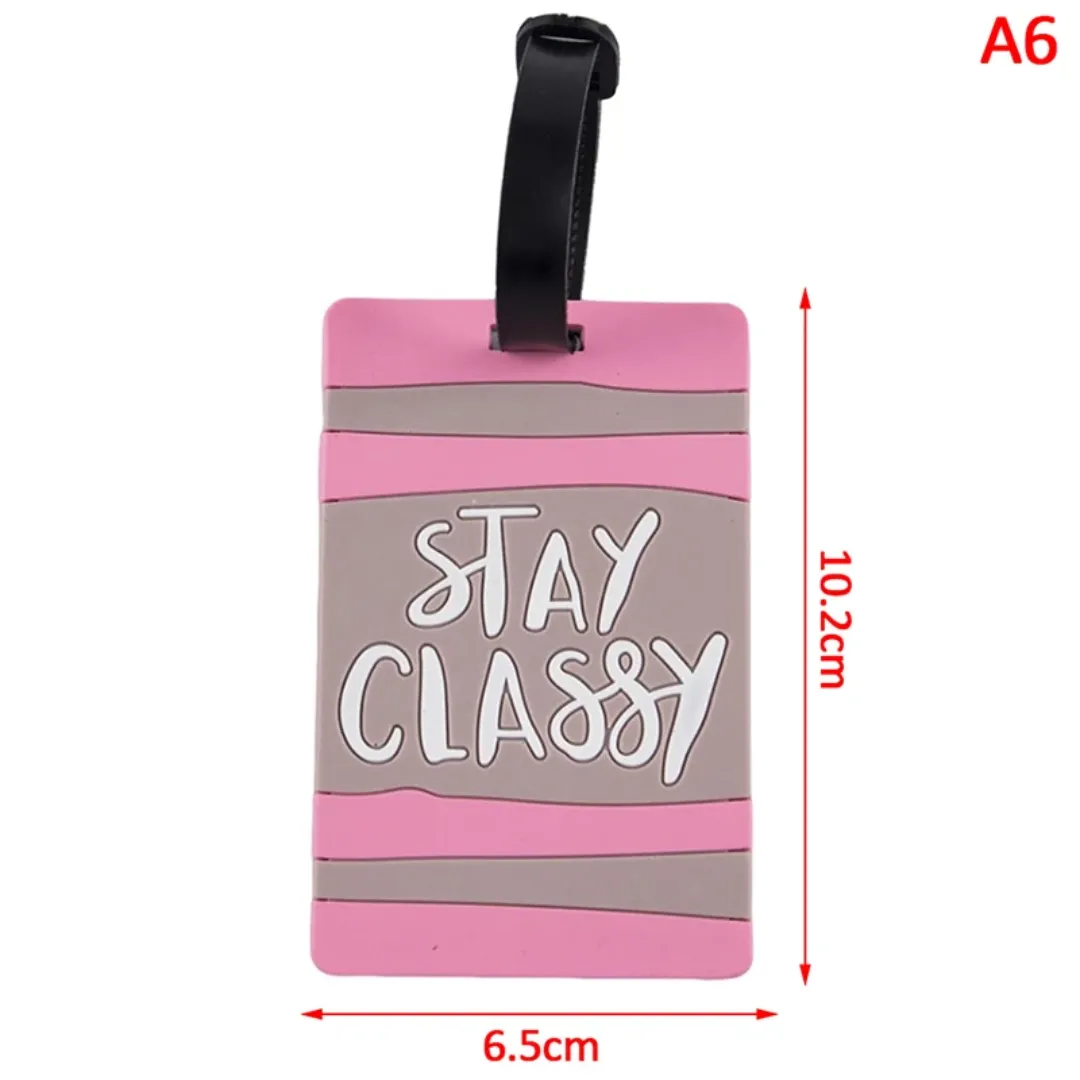 Creative Silicone Luggage Tag - Geometric Pattern - Lightweight & Durable - 10.5x6.5cm