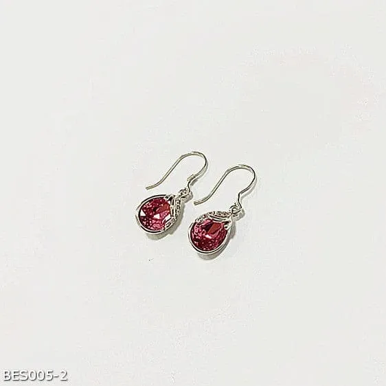 Crystal element water drop hook earrings