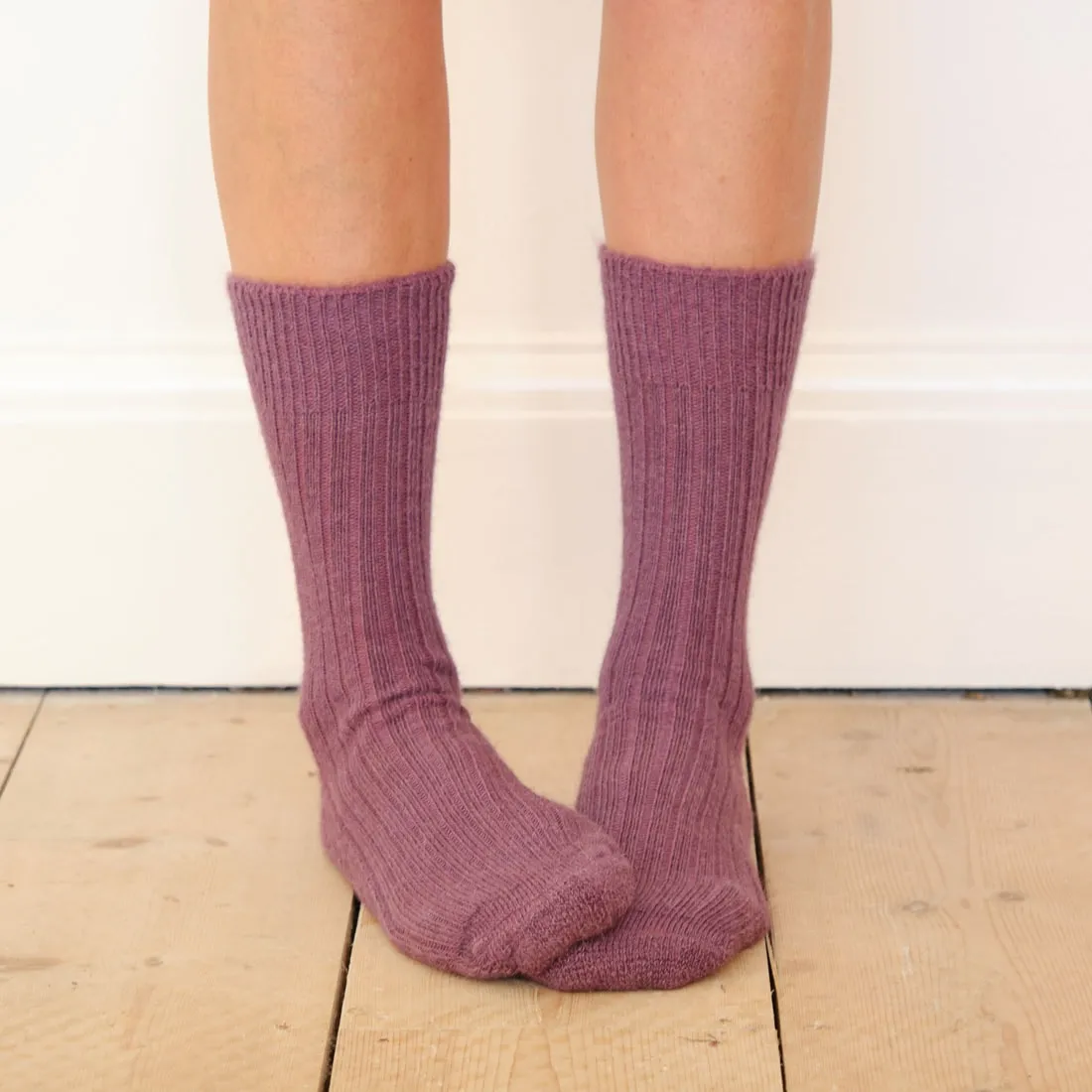 Damson Alpaca Walking Socks