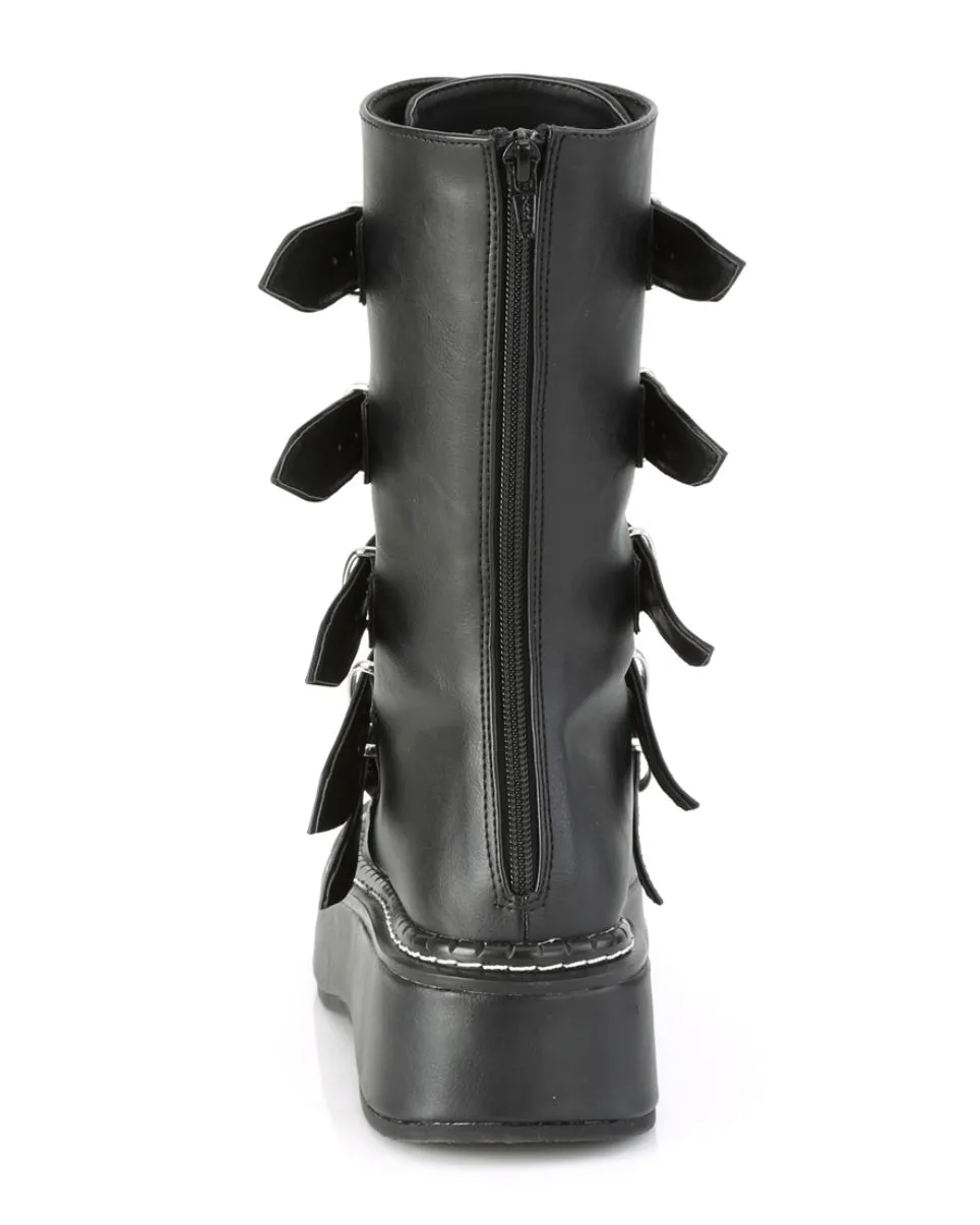 Demonia Emily Vegan Leather Heart-Buckle Boot